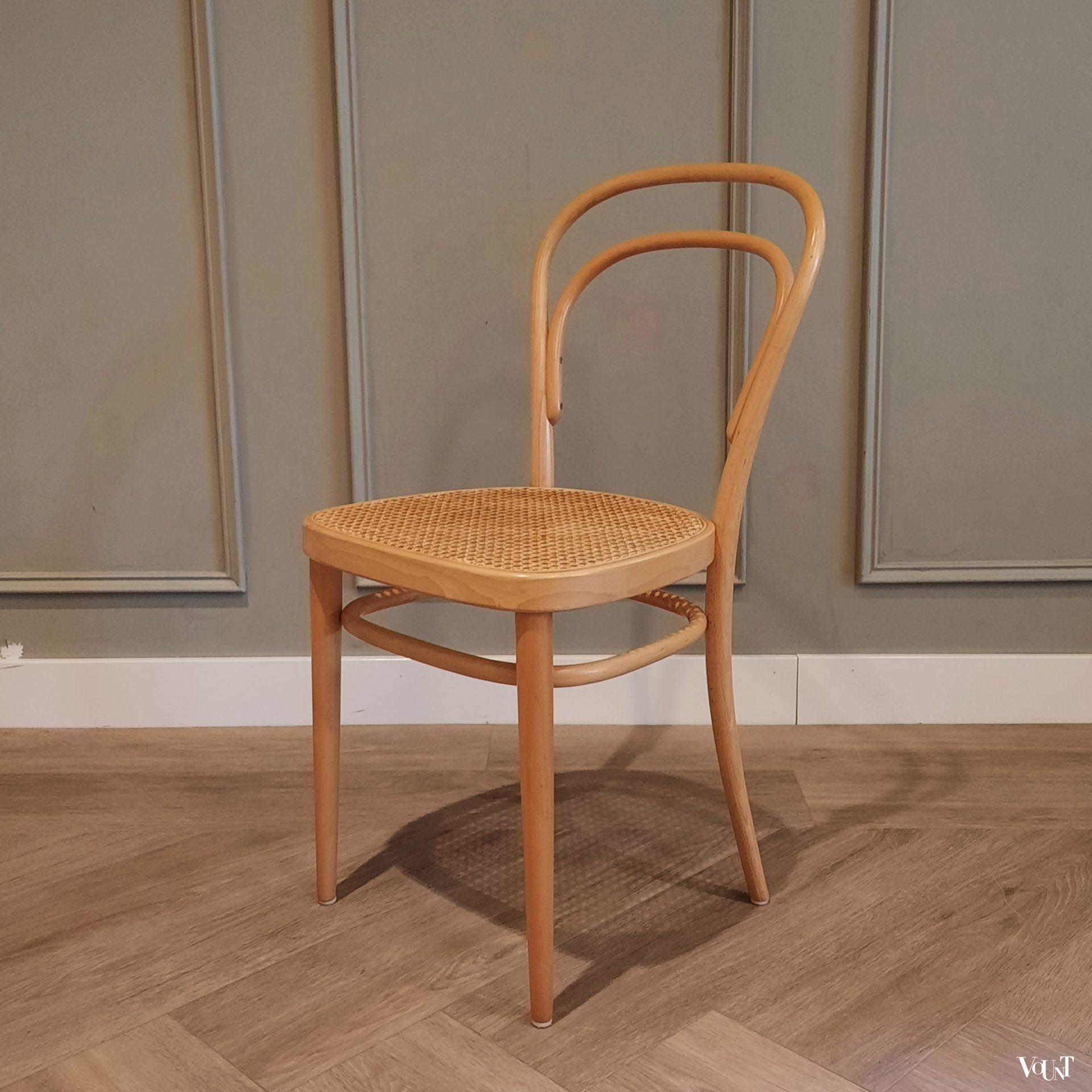Set van 4 originele blonde Thonet-stoelen nr. 214 R,  2000