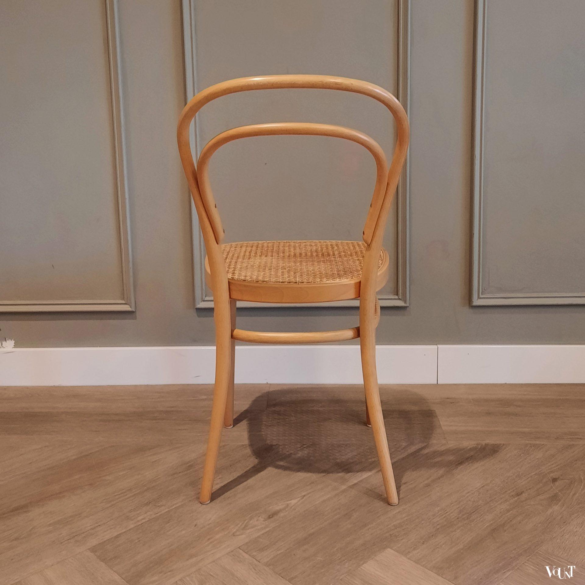 Set van 4 originele blonde Thonet-stoelen nr. 214 R,  2000