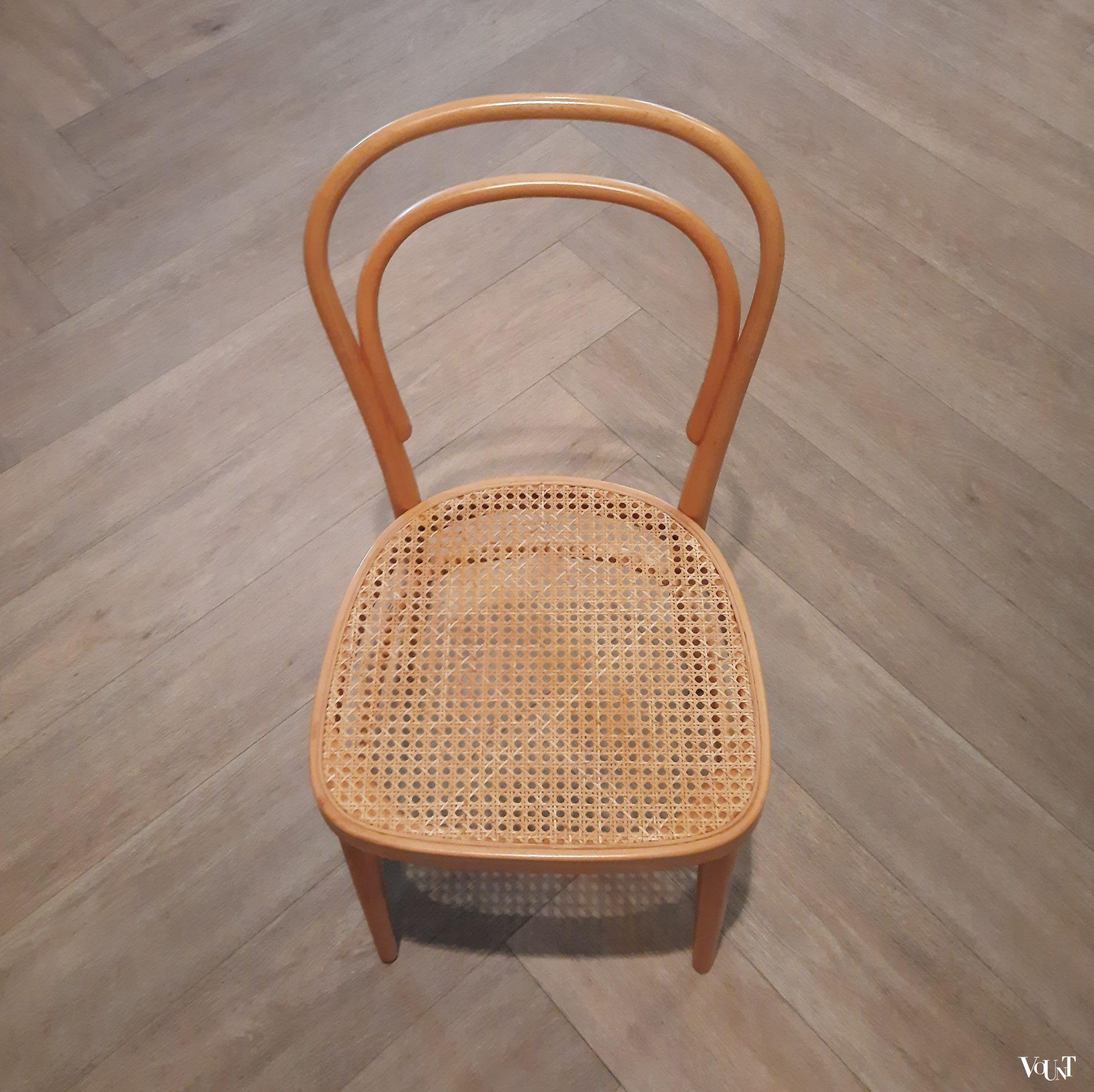 Set van 4 originele blonde Thonet-stoelen nr. 214 R,  2000