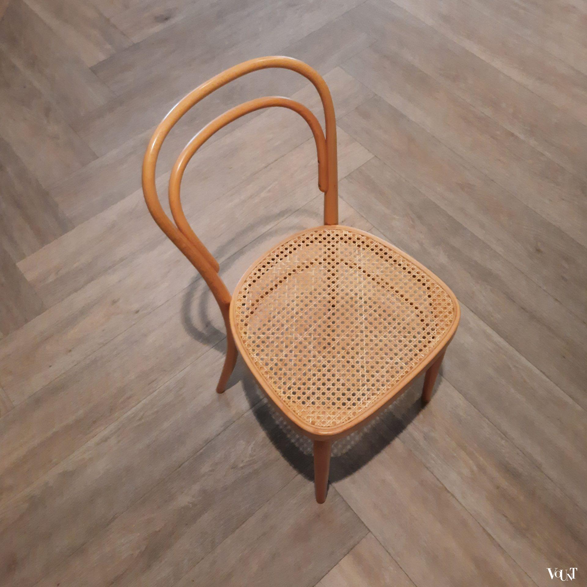 Set van 4 originele blonde Thonet-stoelen nr. 214 R,  2000