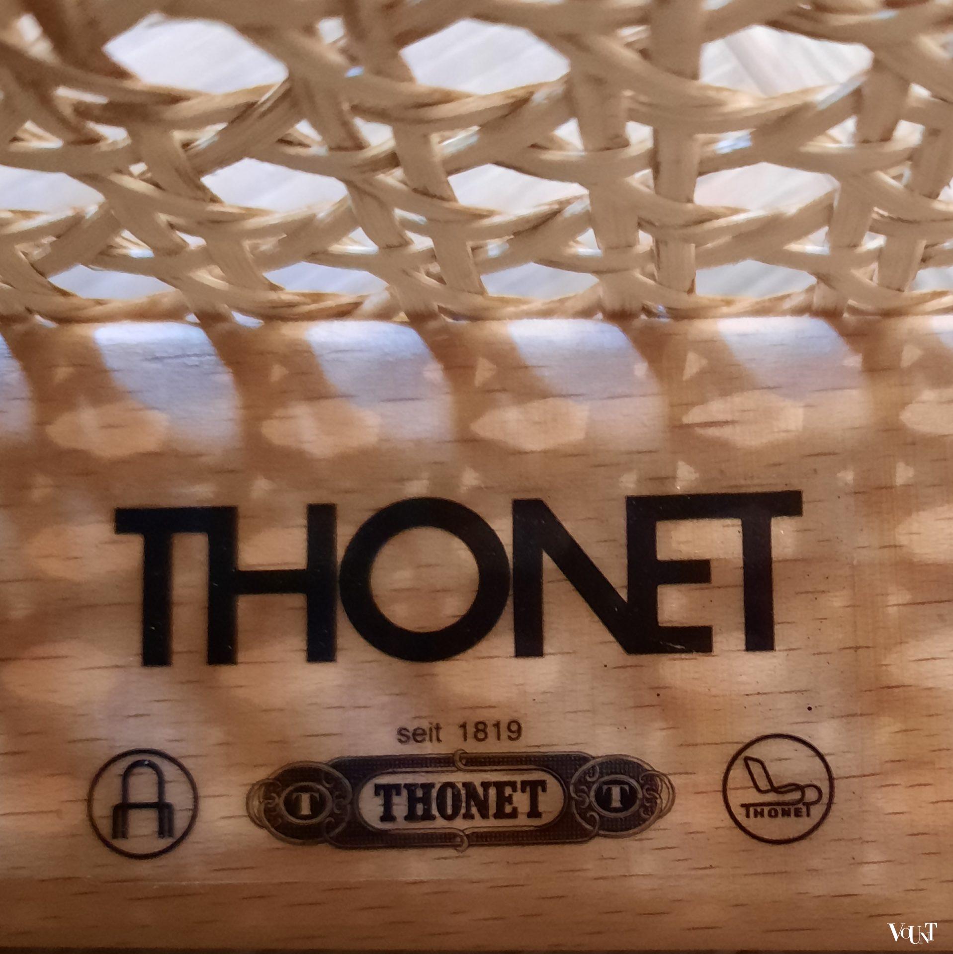 Set van 4 originele blonde Thonet-stoelen nr. 214 R,  2000