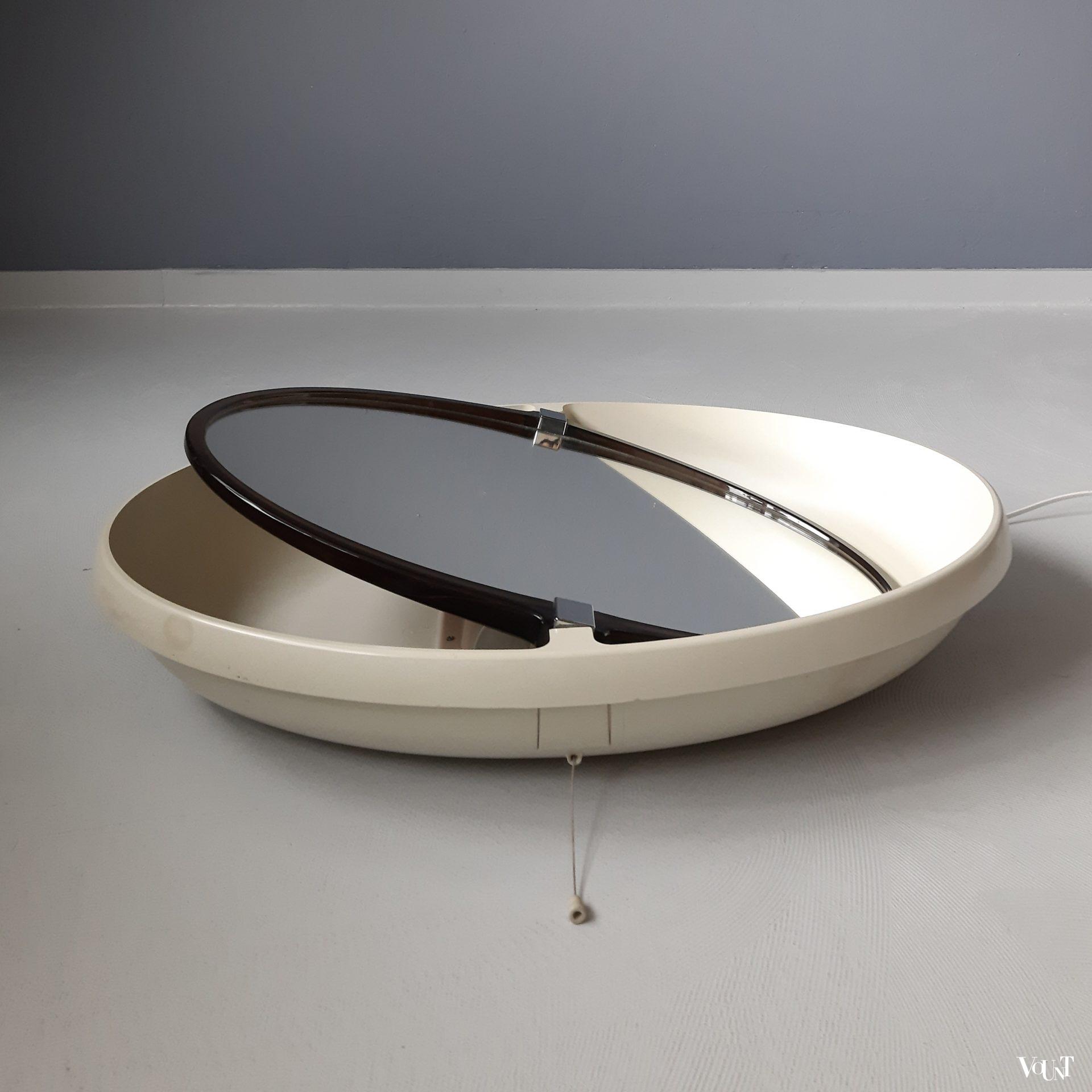 Verlichte wandspiegel, Allibert, jaren '70 (ovaal)