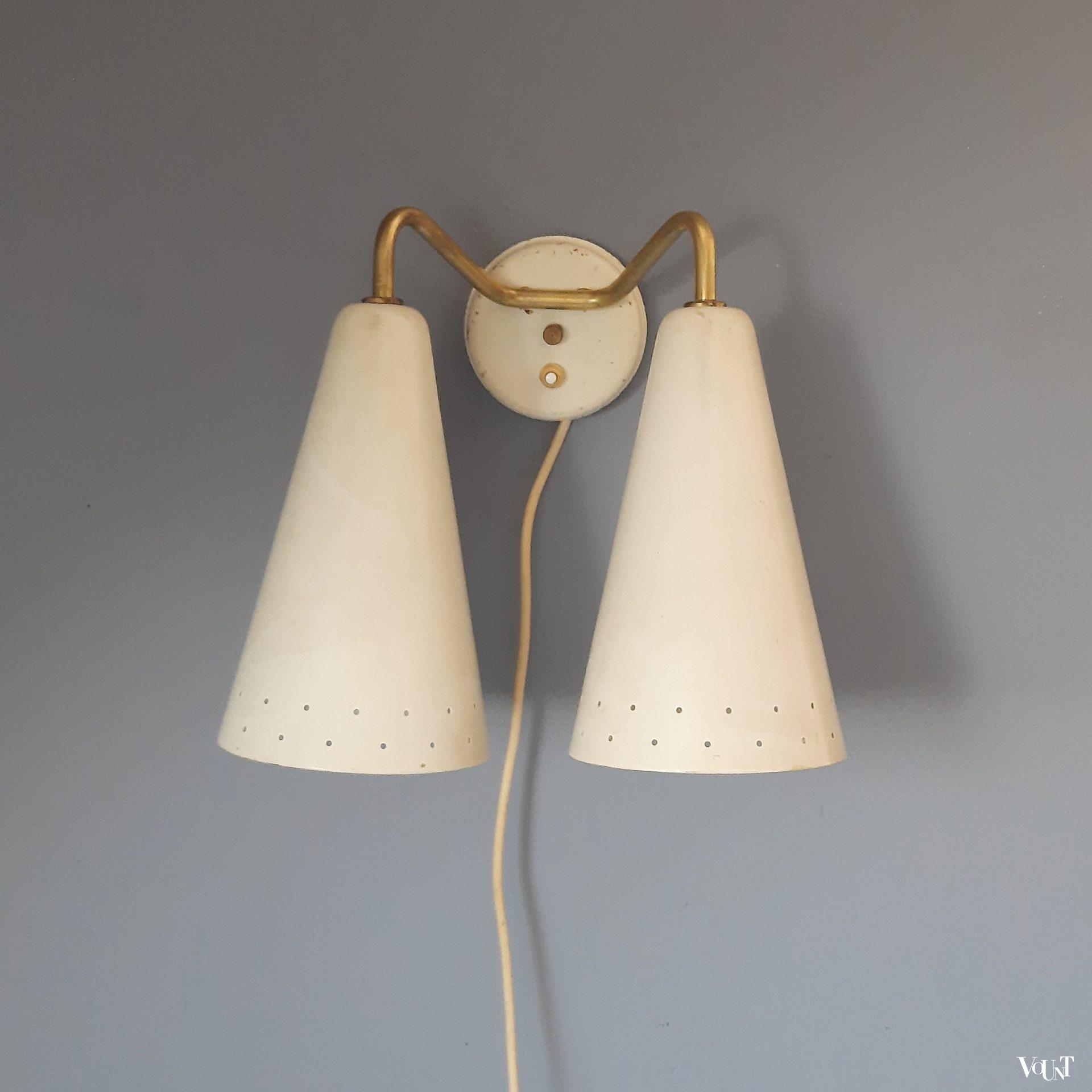 Dubbele jaren '50 wandlamp