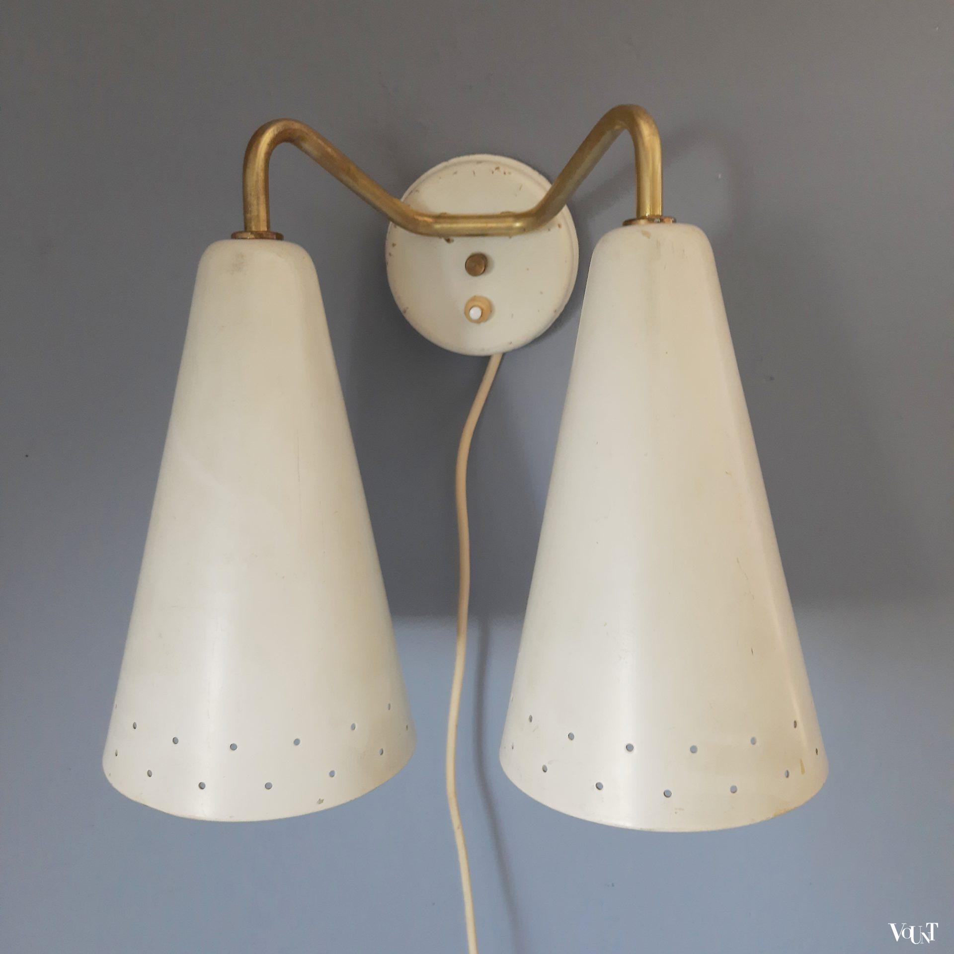 Dubbele jaren '50 wandlamp