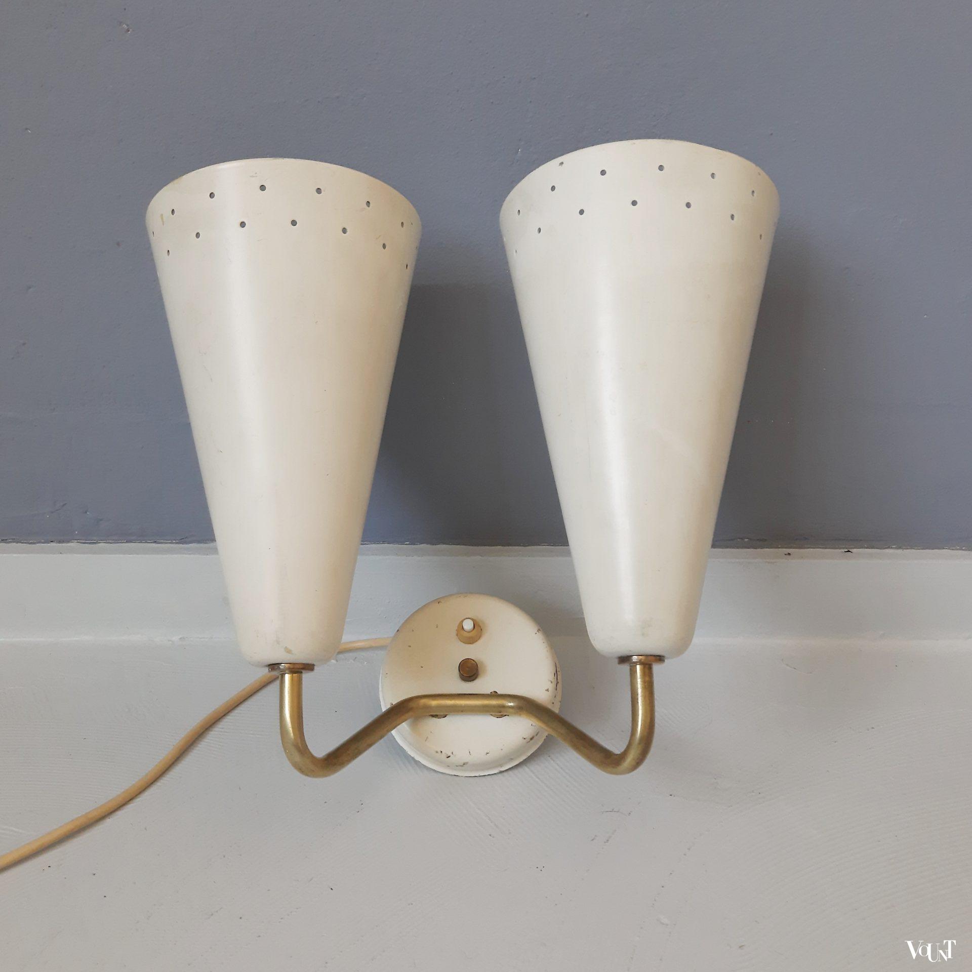 Dubbele jaren '50 wandlamp