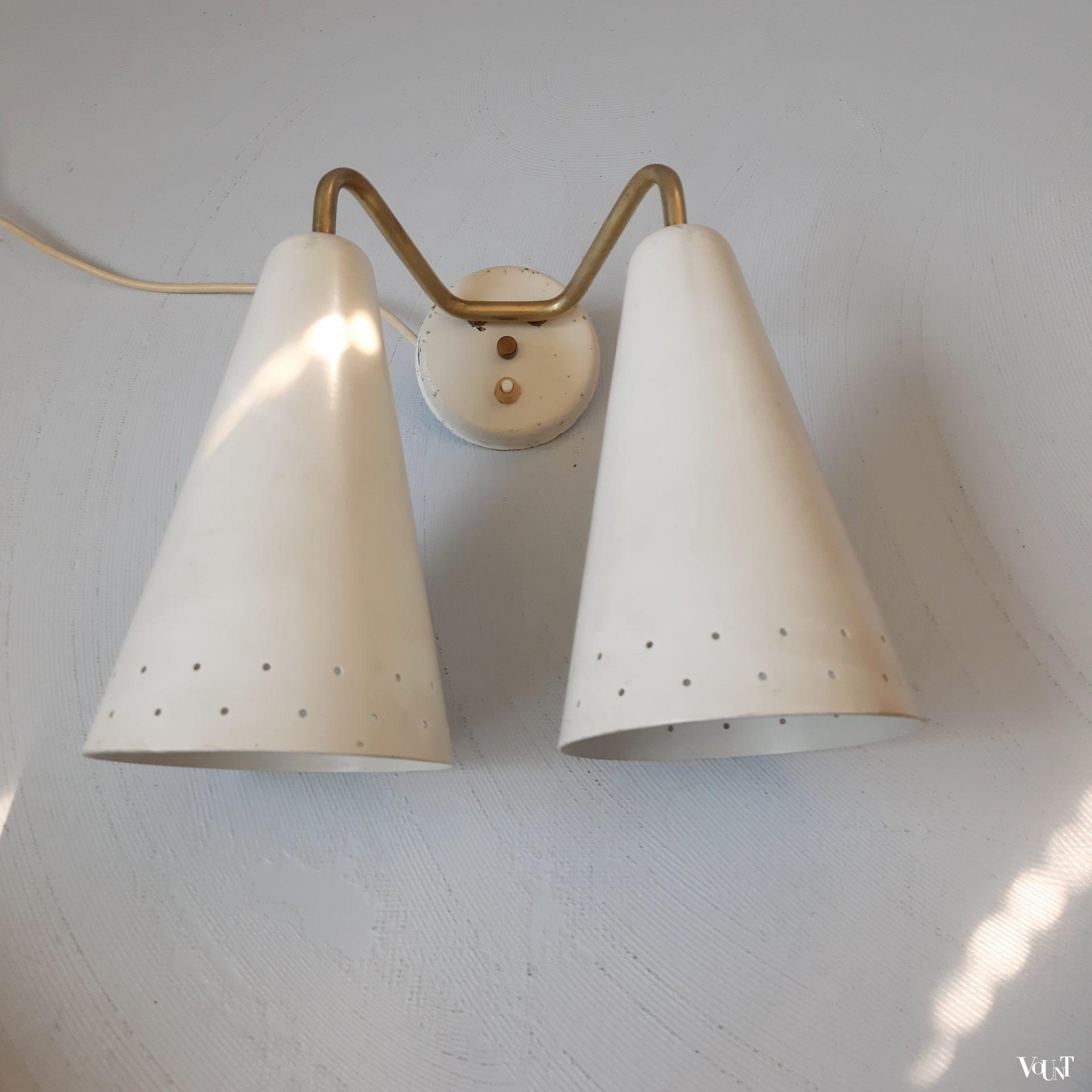 Dubbele jaren '50 wandlamp