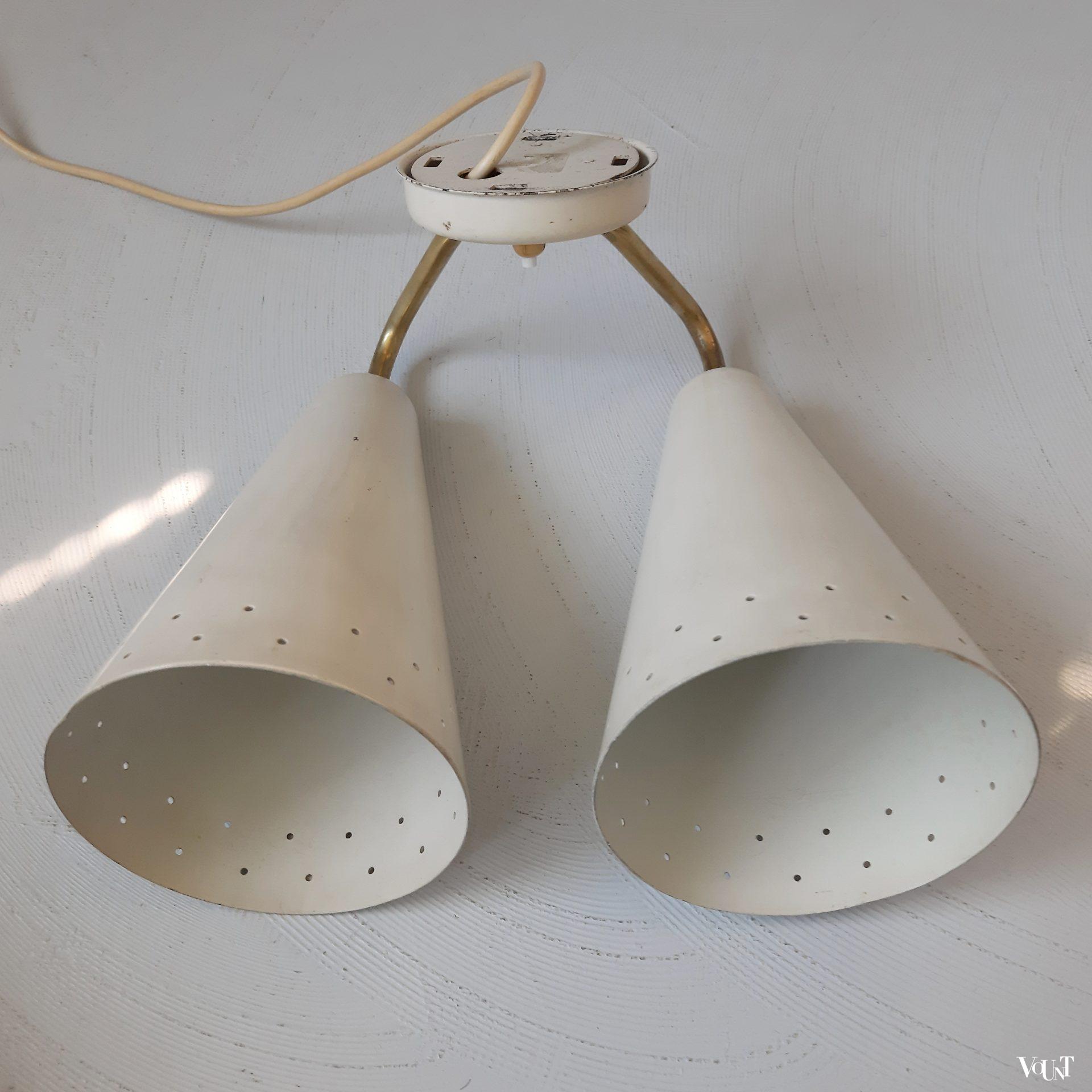 Dubbele jaren '50 wandlamp