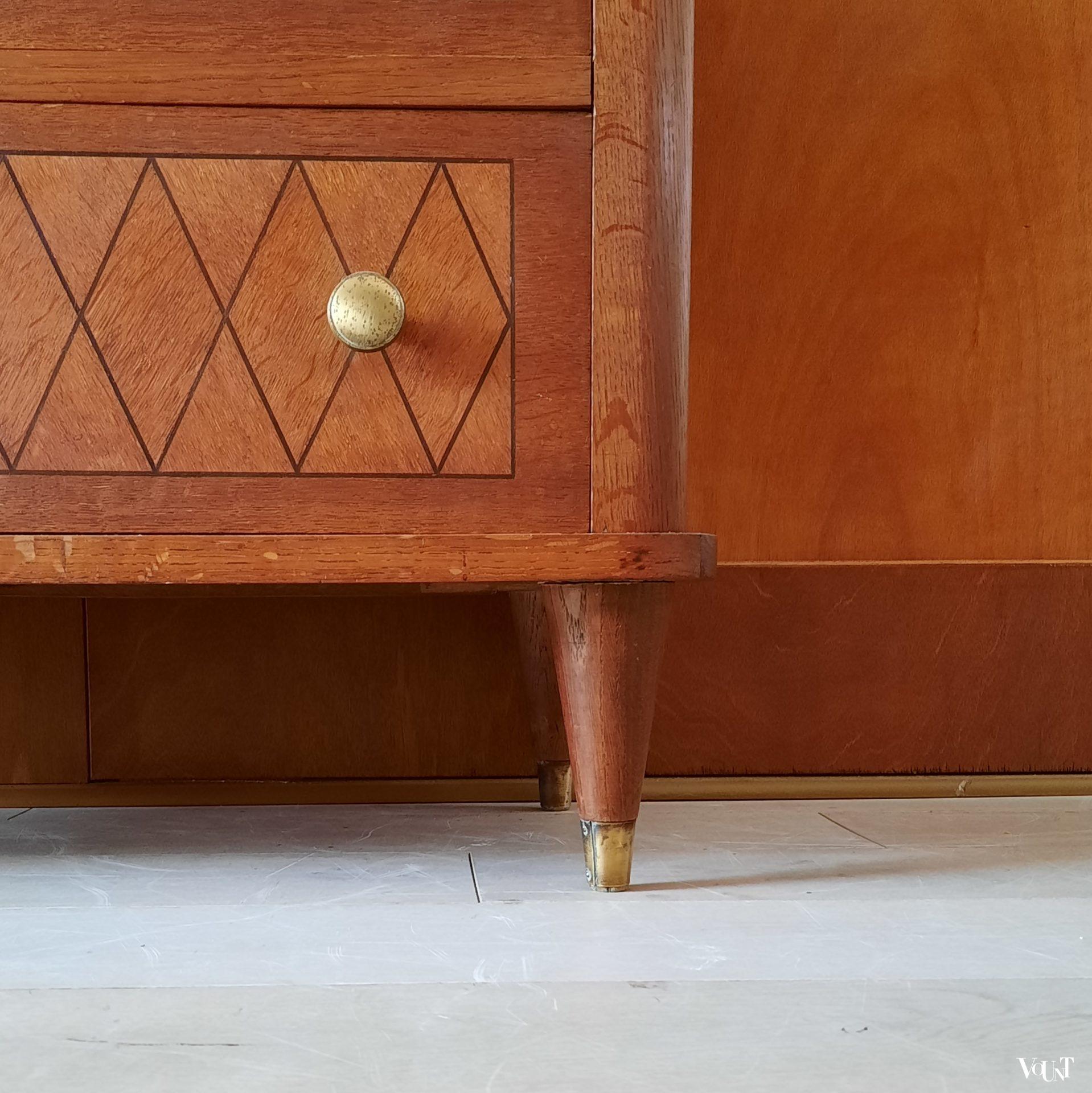 Franse ladekast met inlegwerk, jaren '60