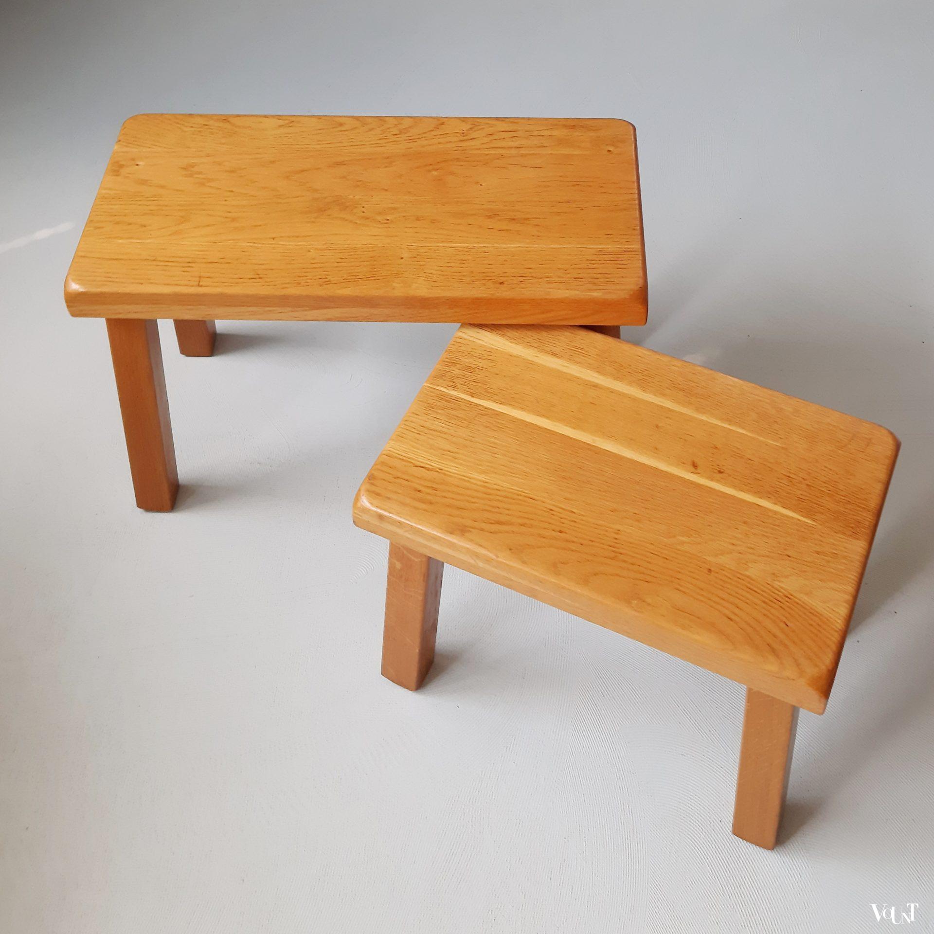 Brutalist set van 2 bijzettafels, jaren '60