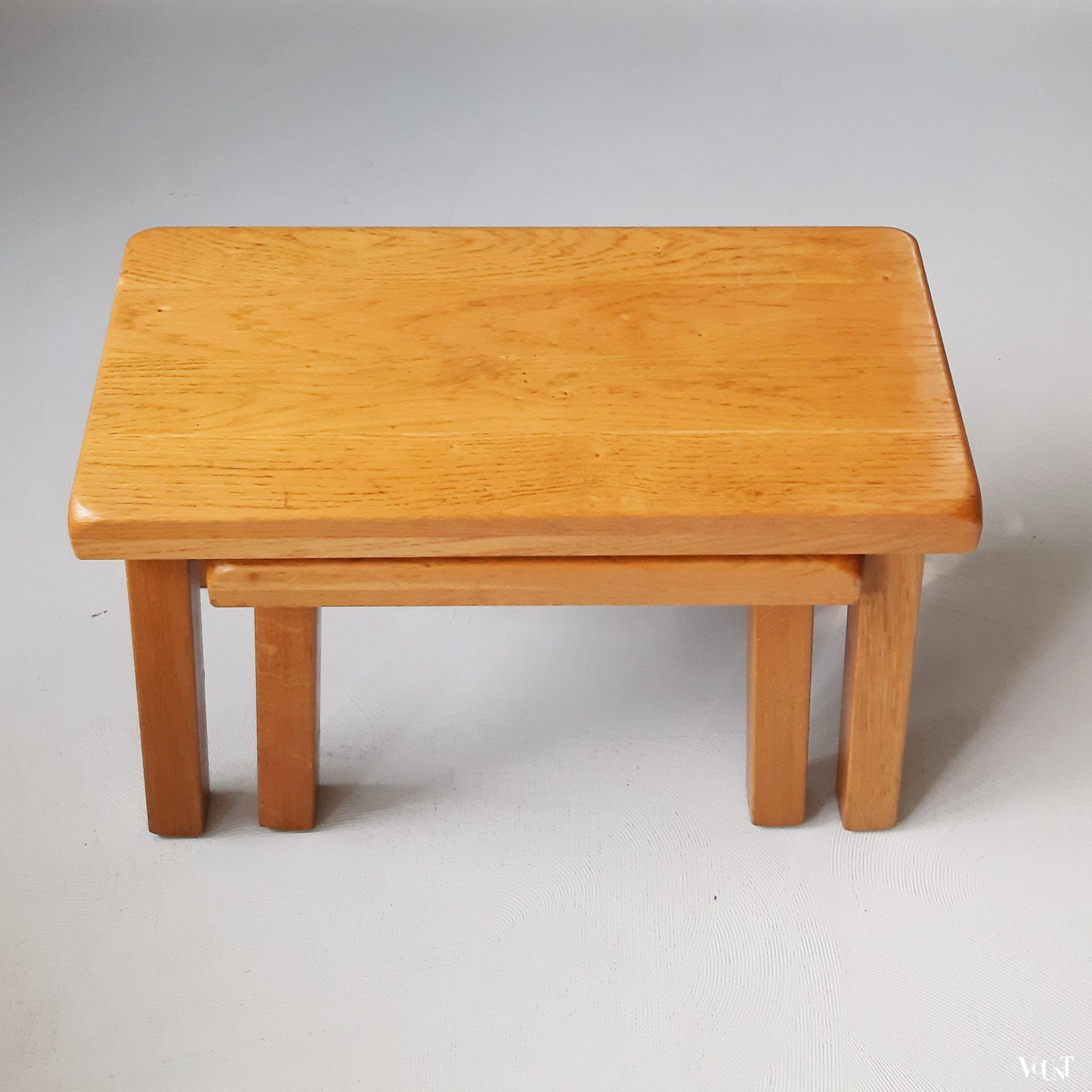 Brutalist set van 2 bijzettafels, jaren '60