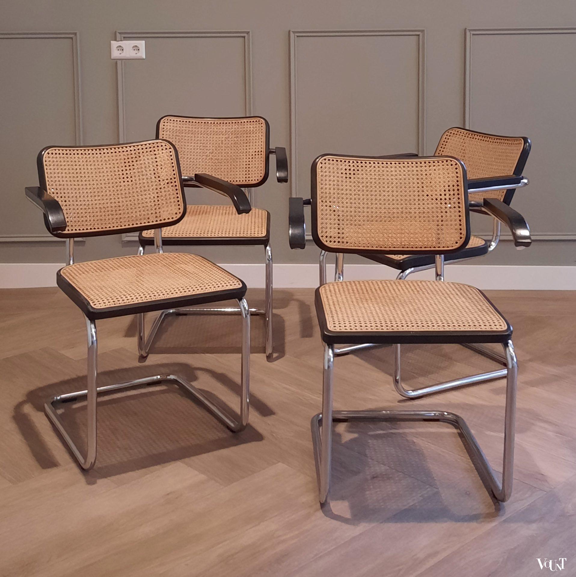 Set van 4 originele S64 stoelen, Marcel Breuer voor Thonet, jaren '90