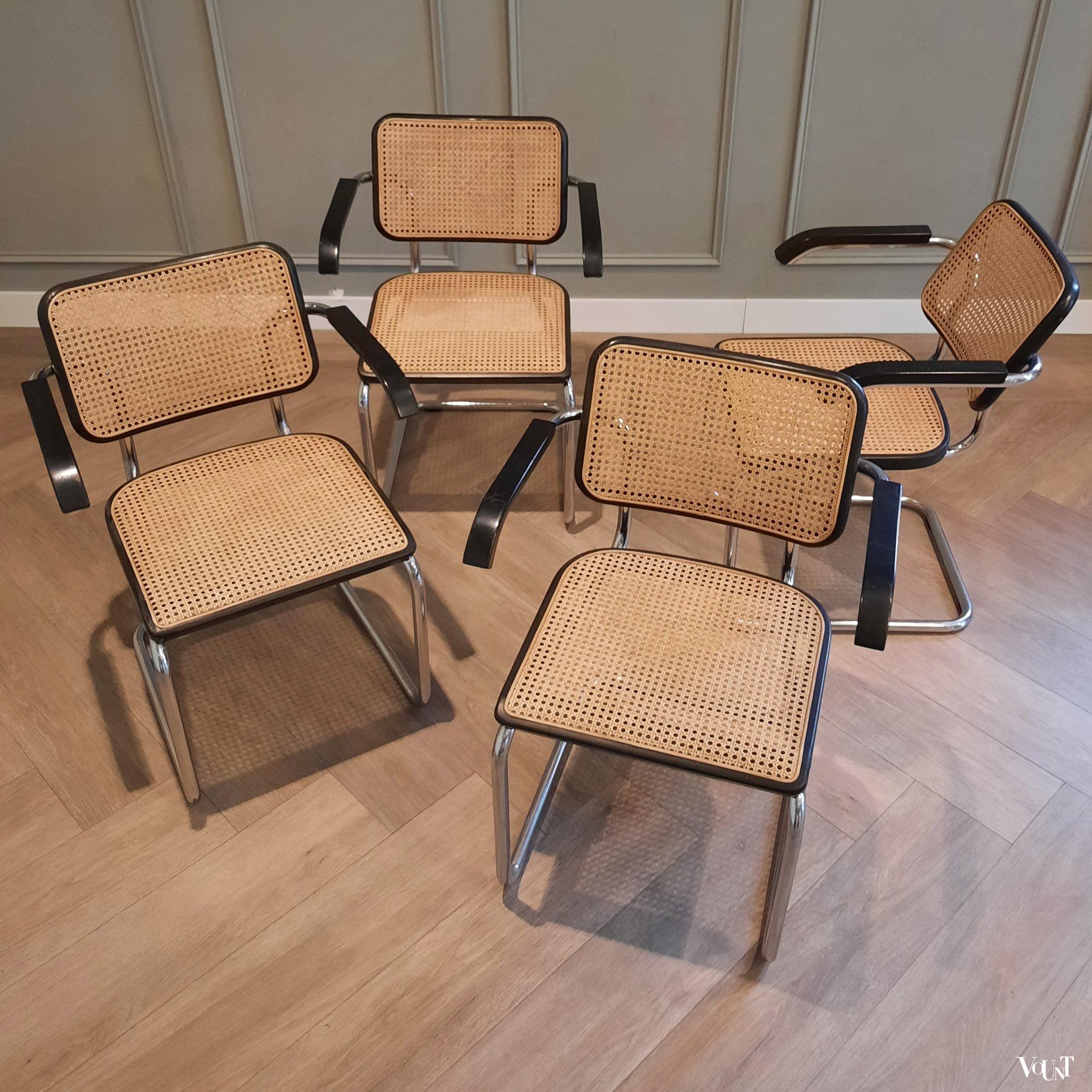 Set van 4 originele S64 stoelen, Marcel Breuer voor Thonet, jaren '90