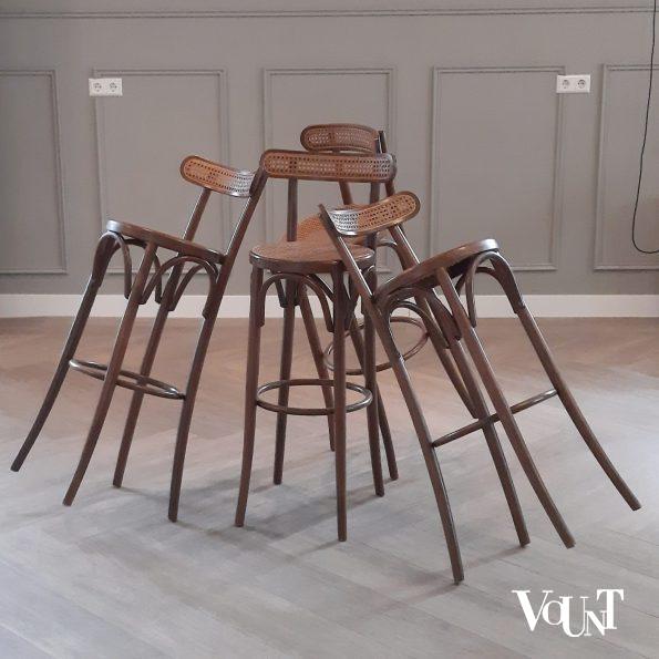 Set van 4 vintage bentwood barkrukken, jaren '70