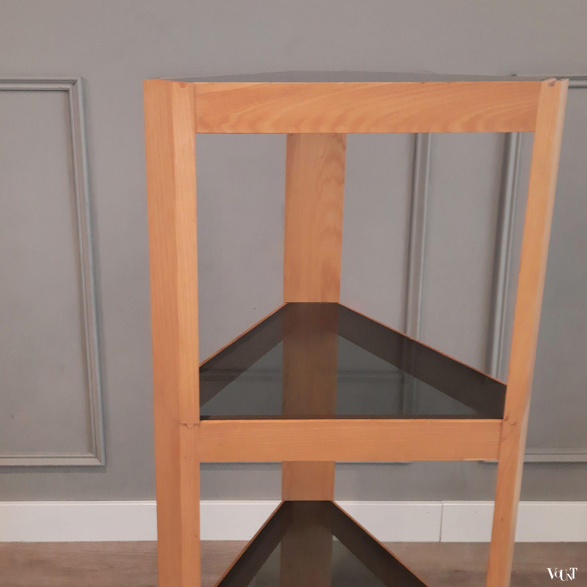 Set van 3 bijzettafeltje met rookglazen blad, Porada Arredi, jaren '70