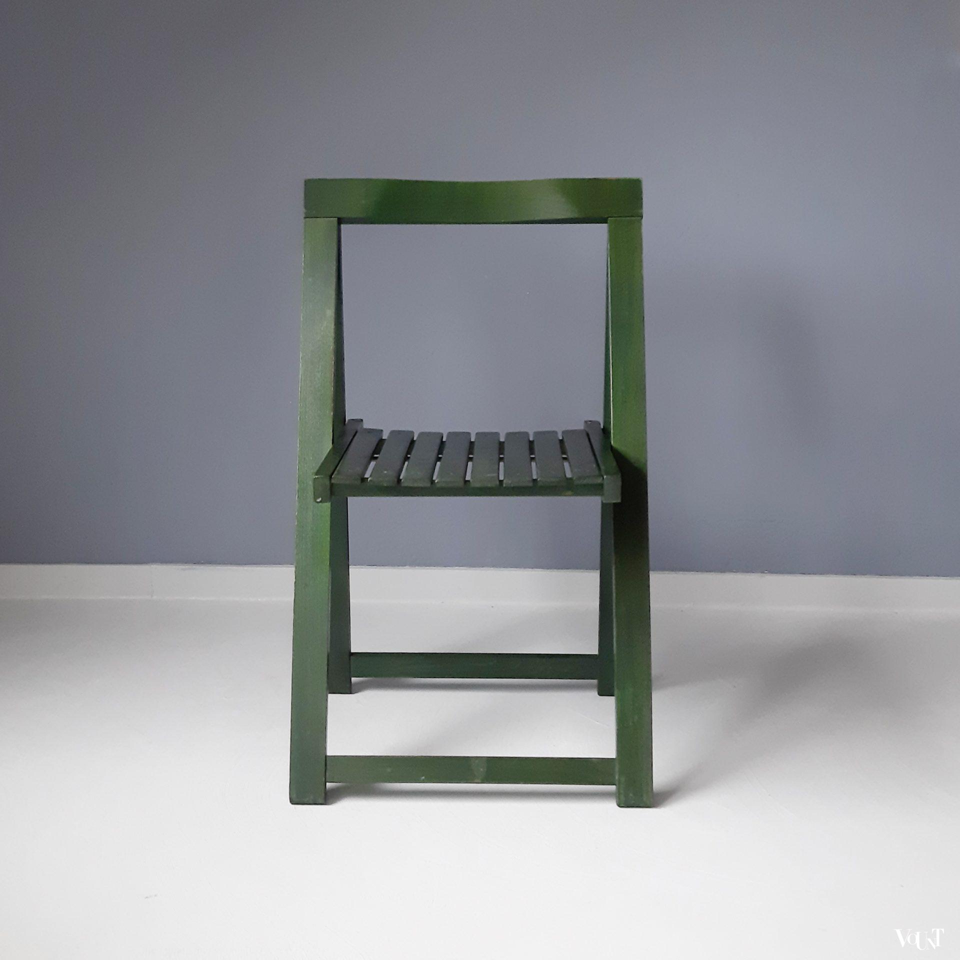Vintage groene klapstoel, Aldo Jacober voor Alberto Bazzani, jaren '70