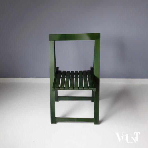 Vintage groene klapstoel, Aldo Jacober voor Alberto Bazzani, jaren '70