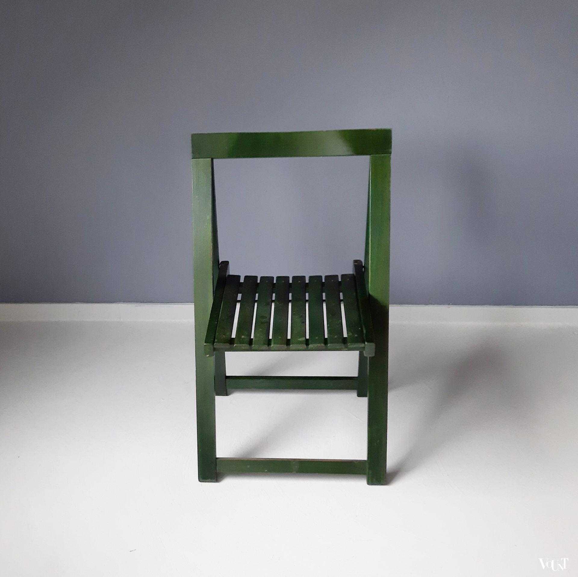 Vintage groene klapstoel, Aldo Jacober voor Alberto Bazzani, jaren '70