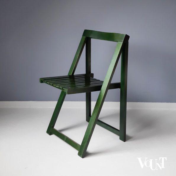 Vintage groene klapstoel, Aldo Jacober voor Alberto Bazzani, jaren '70