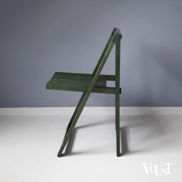 Vintage groene klapstoel, Aldo Jacober voor Alberto Bazzani, jaren '70