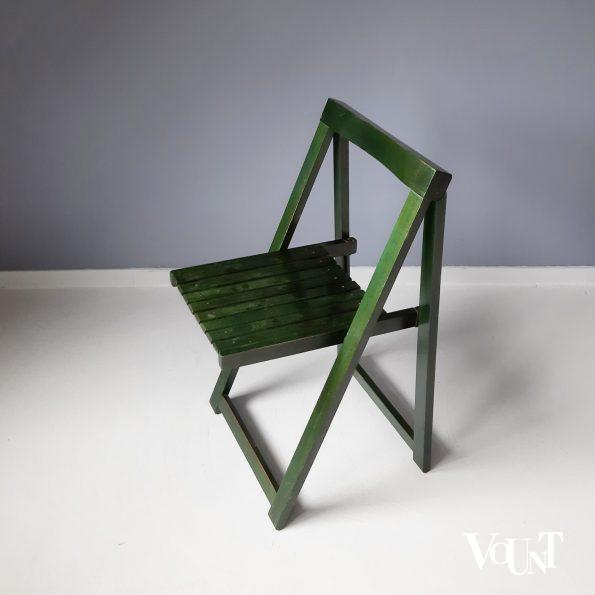 Vintage groene klapstoel, Aldo Jacober voor Alberto Bazzani, jaren '70
