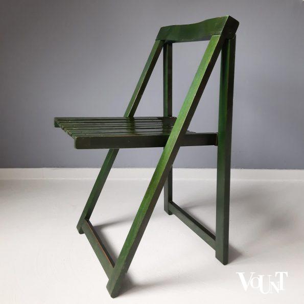 Vintage groene klapstoel, Aldo Jacober voor Alberto Bazzani, jaren '70