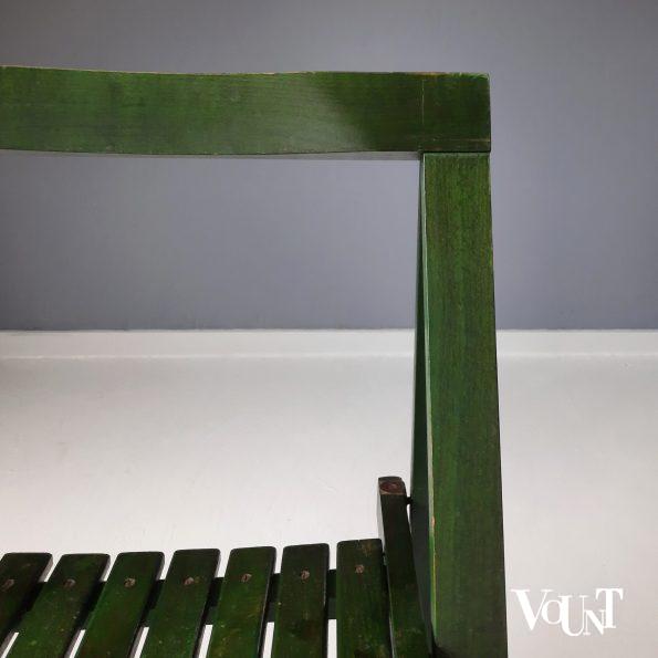 Vintage groene klapstoel, Aldo Jacober voor Alberto Bazzani, jaren '70