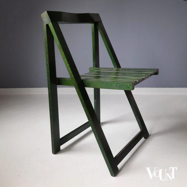 Vintage groene klapstoel, Aldo Jacober voor Alberto Bazzani, jaren '70