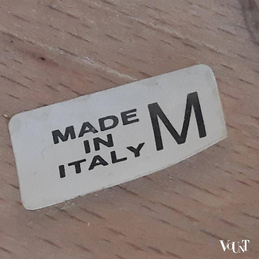 Set van 2 Italiaanse stoeltjes met ronde biezen zitting, jaren '90