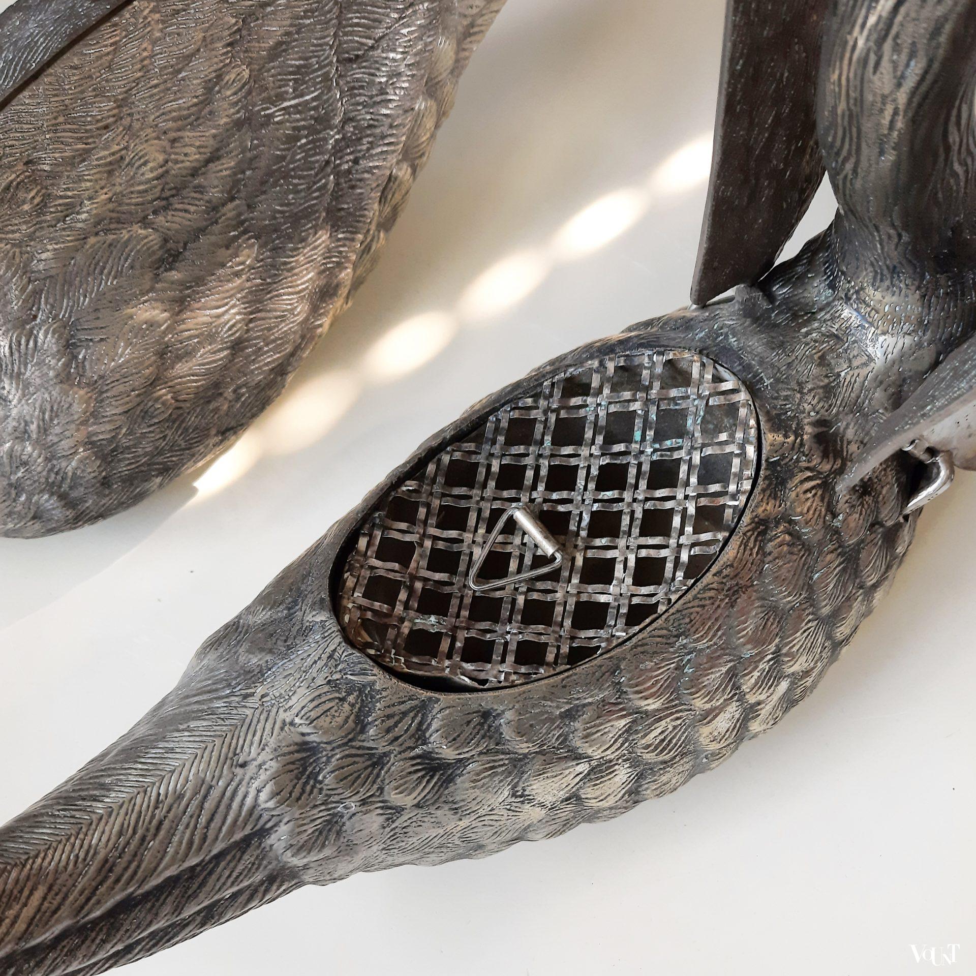 Set van 2 "zilveren" zwanen, Frankrijk, jaren '60