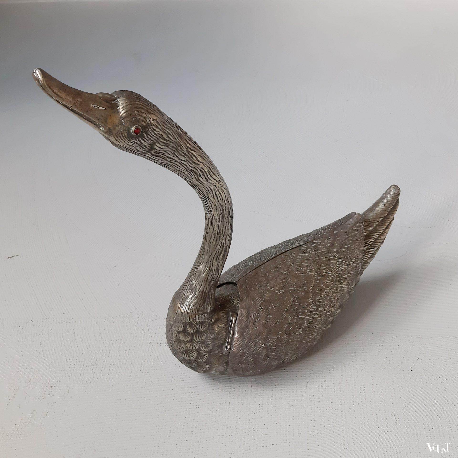 Set van 2 "zilveren" zwanen, Frankrijk, jaren '60