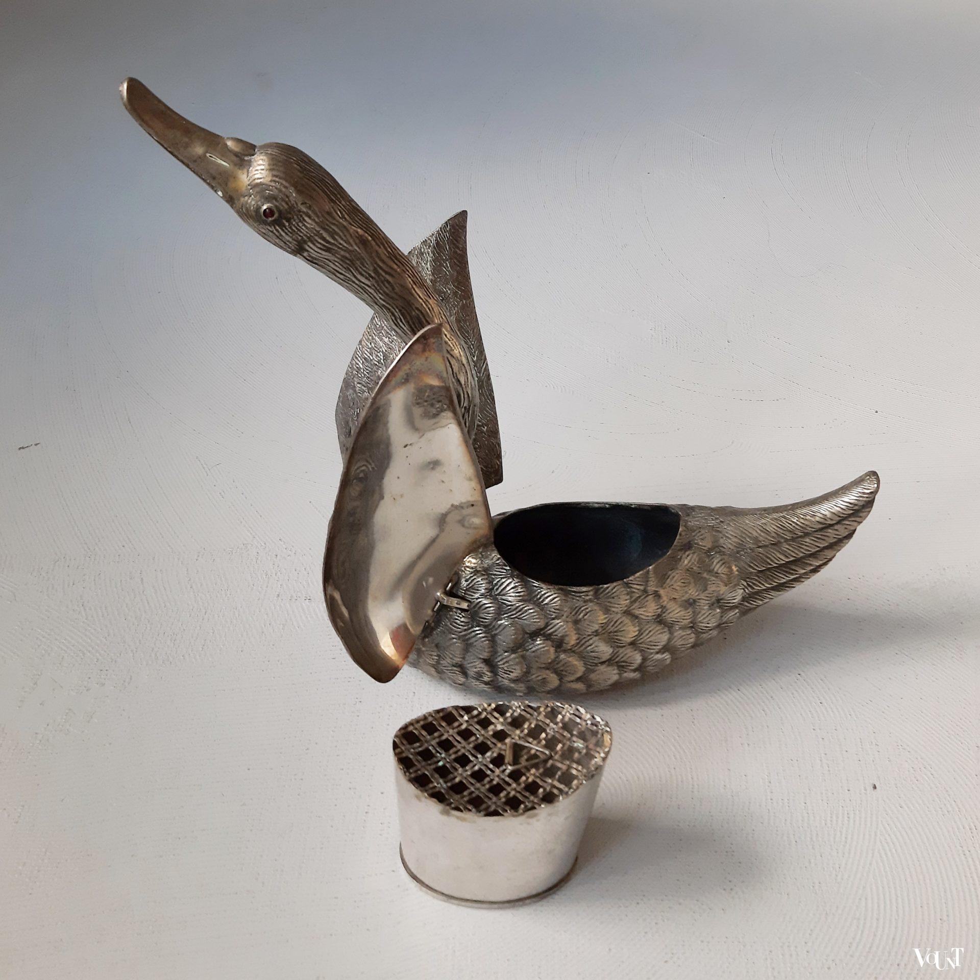 Set van 2 "zilveren" zwanen, Frankrijk, jaren '60