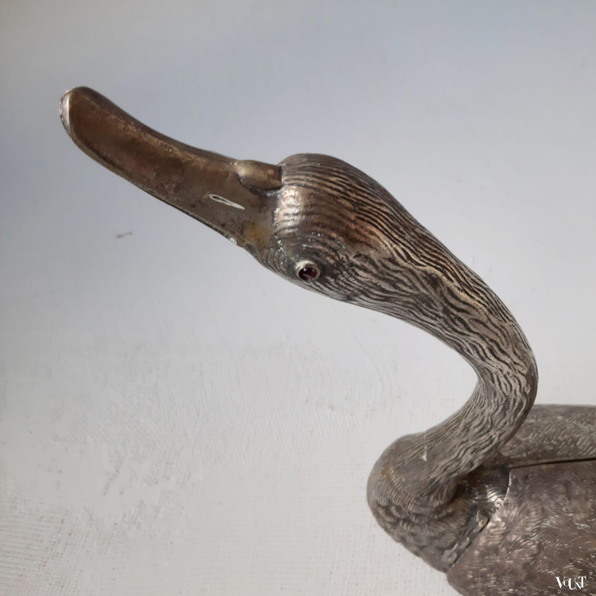 Set van 2 "zilveren" zwanen, Frankrijk, jaren '60