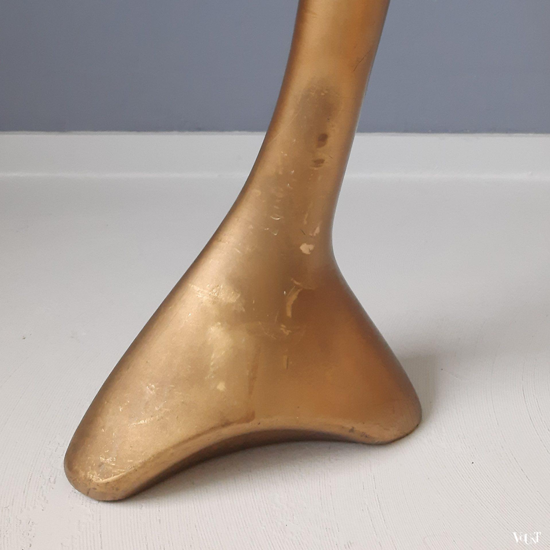 Goudkleurige "zwanenhals" mannequin, jaren '60/'70