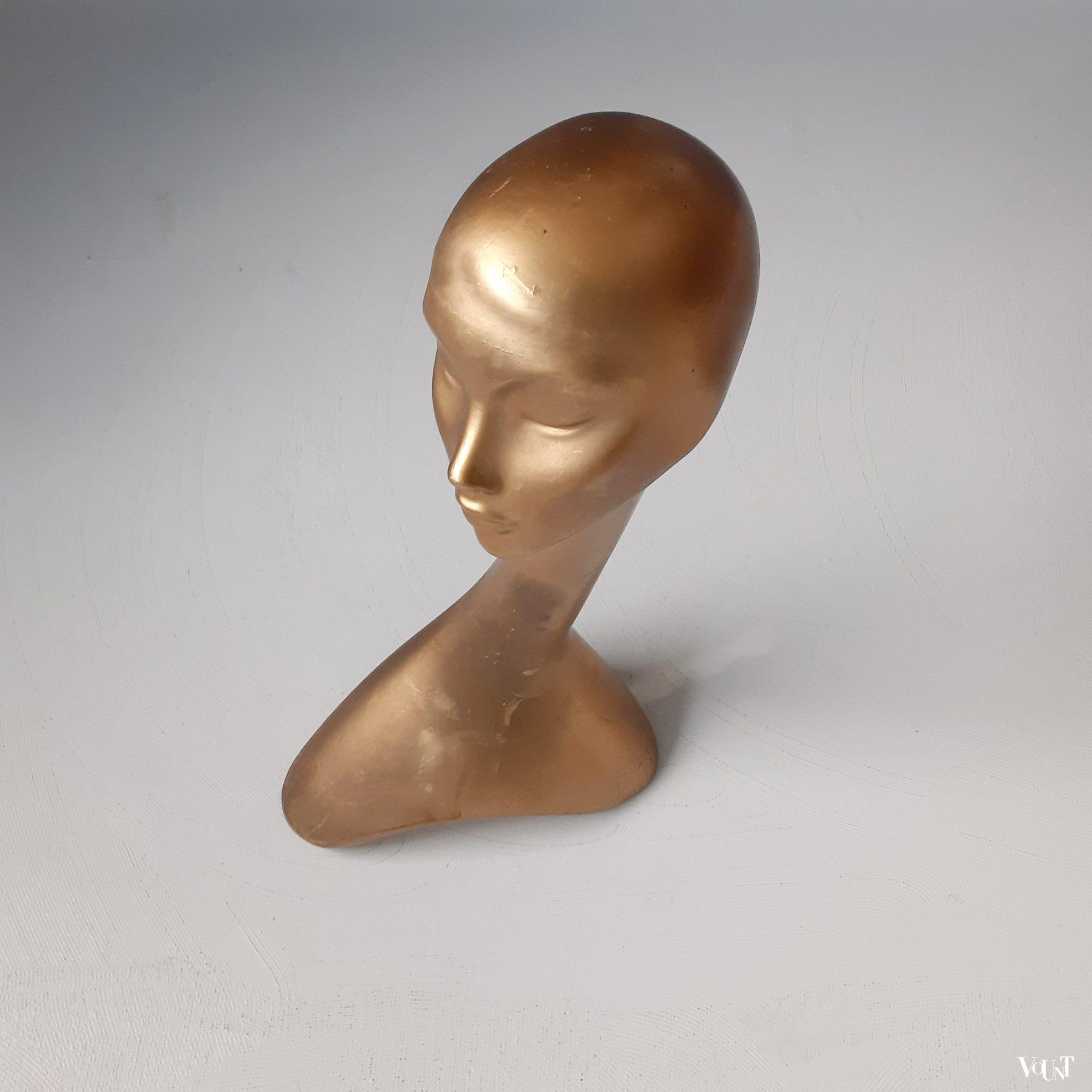 Goudkleurige "zwanenhals" mannequin, jaren '60/'70