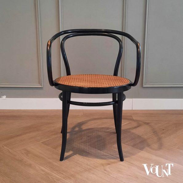 Set van 4 zwarte 209 stoelen, Ligna, jaren '70