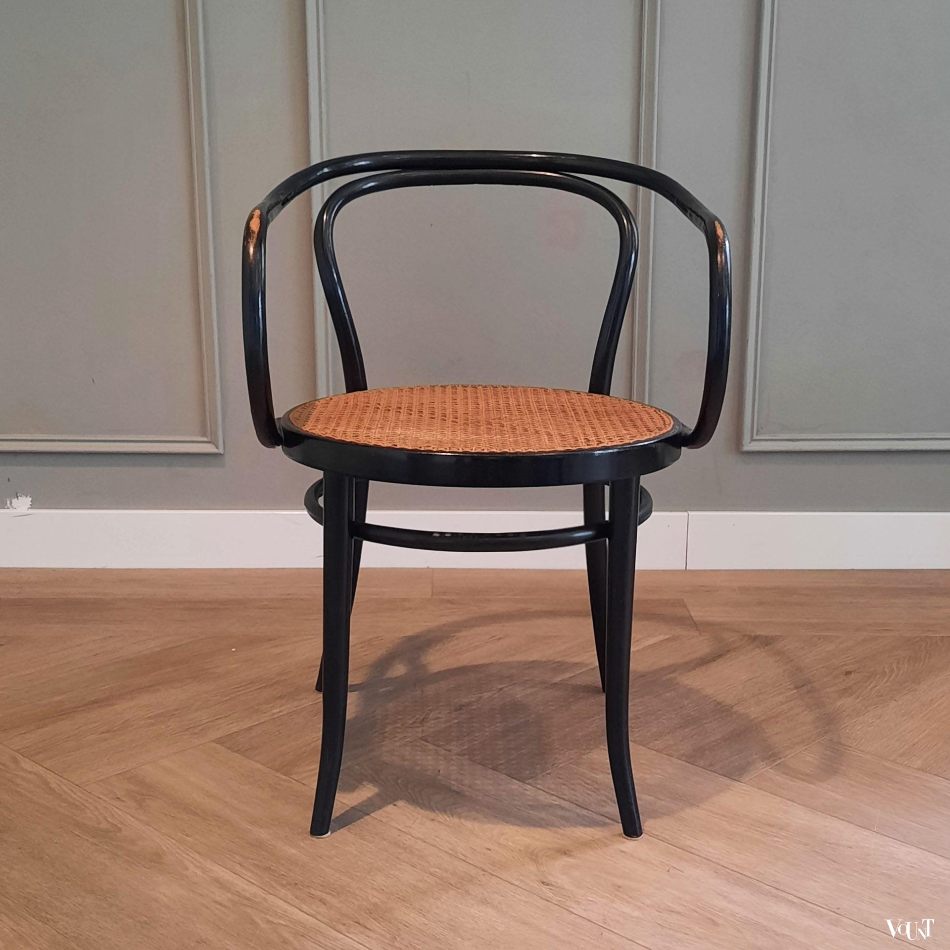 Set van 4 zwarte 209 stoelen, Ligna, jaren '70