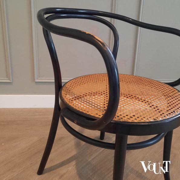 Set van 4 zwarte 209 stoelen, Ligna, jaren '70