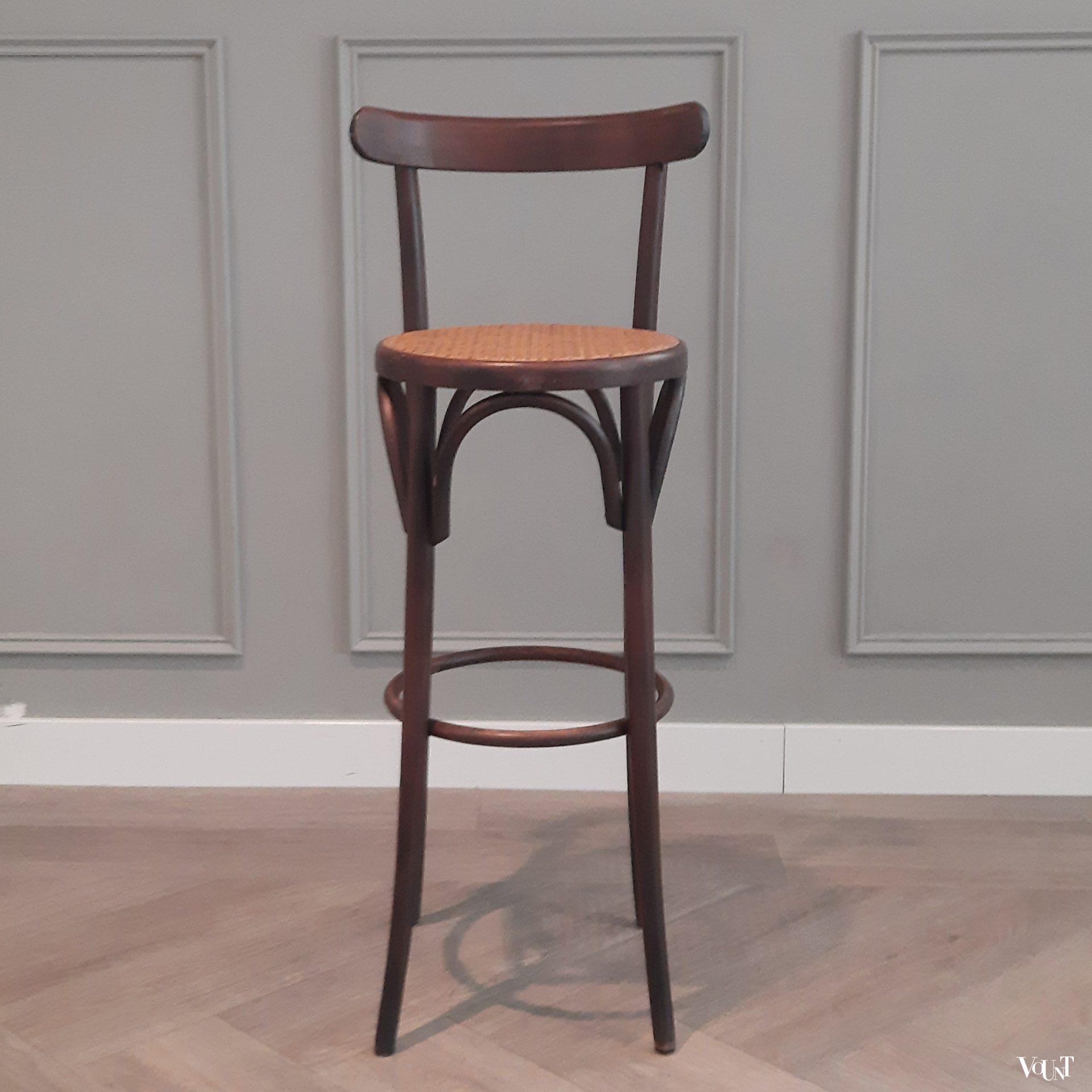 Set van 3 bentwood barkrukken met rotan zitting, jaren '70/'80