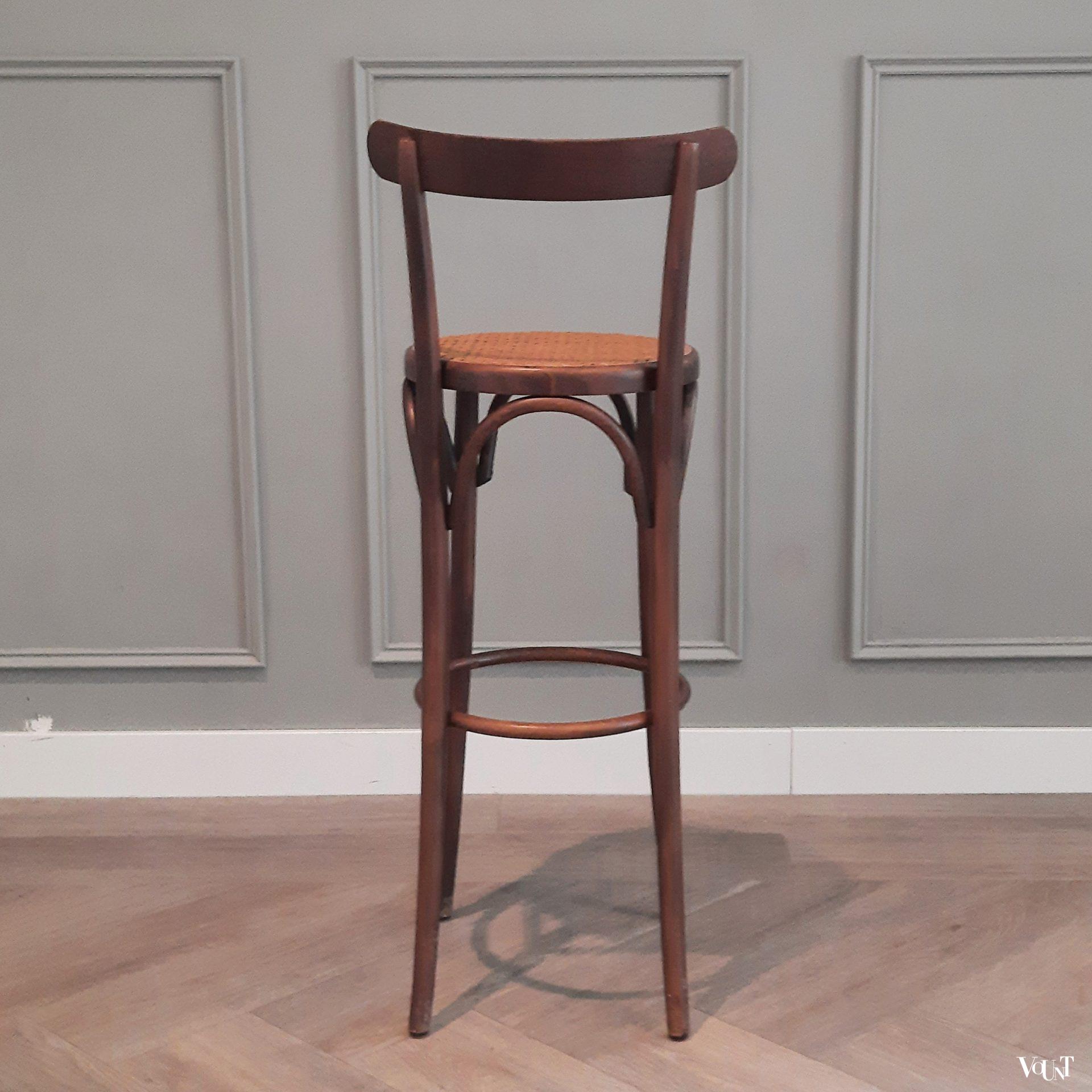 Set van 3 bentwood barkrukken met rotan zitting, jaren '70/'80