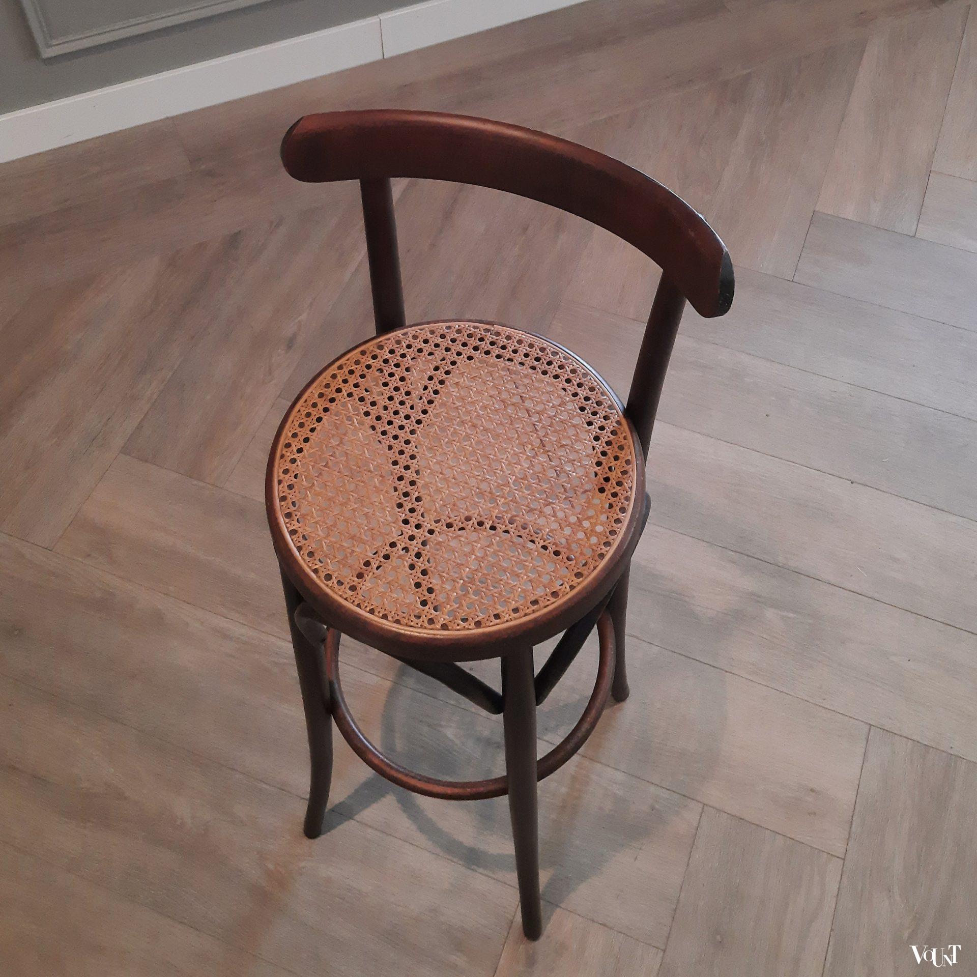 Set van 3 bentwood barkrukken met rotan zitting, jaren '70/'80