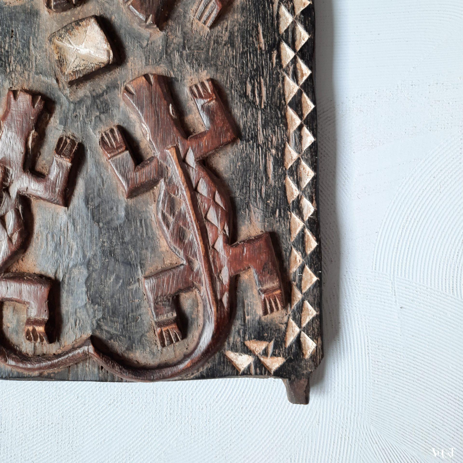 Bewerkt houten luik, Dogon, Mali, jaren '60/'70