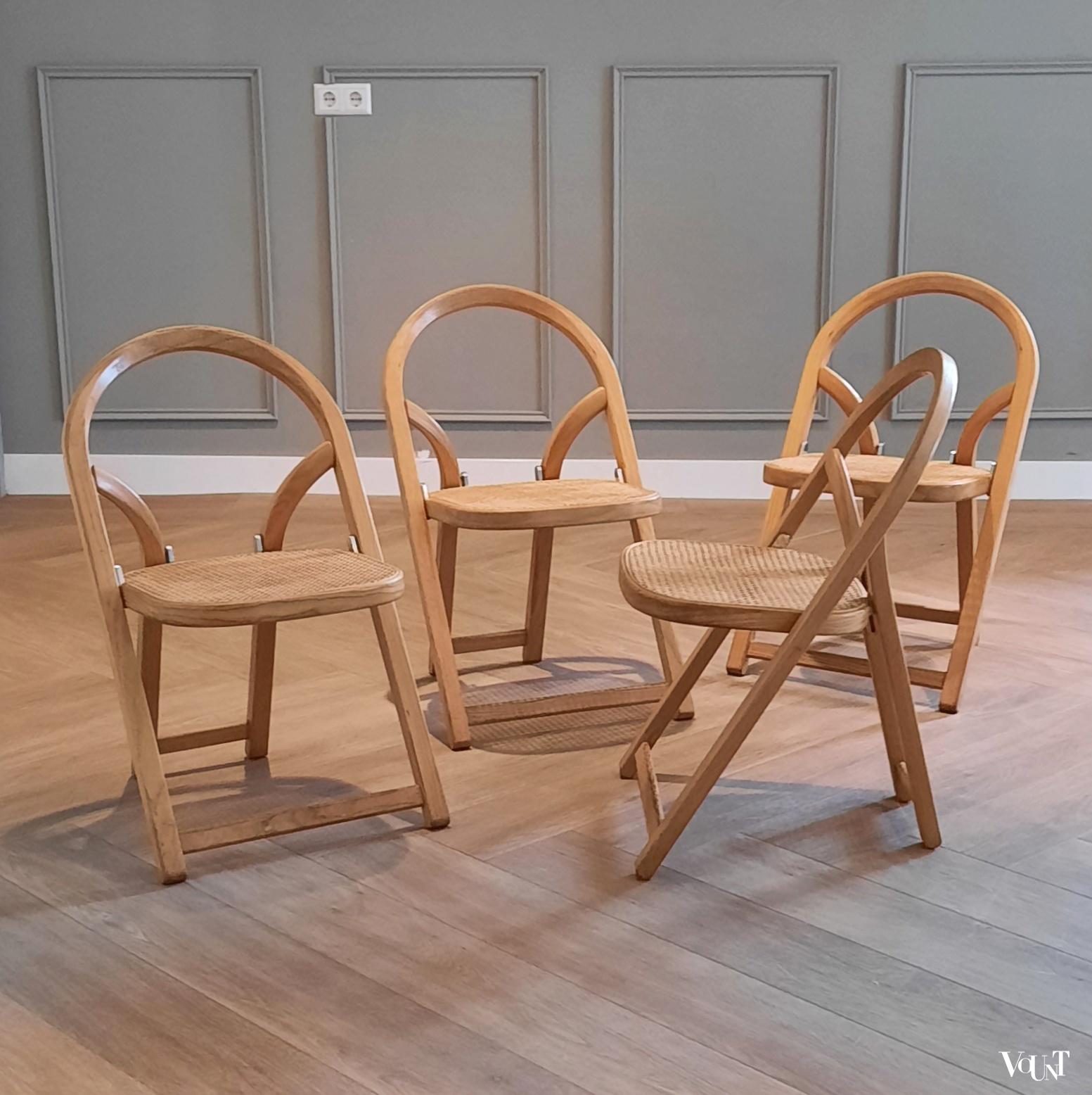 Set van 4 "Arca" klapstoelen, Gigi Sabadin voor Crassevig, jaren '70