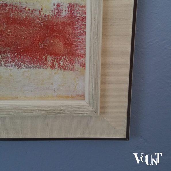 Semi-abstract jaren '60 schilderij boom, ongesigneerd