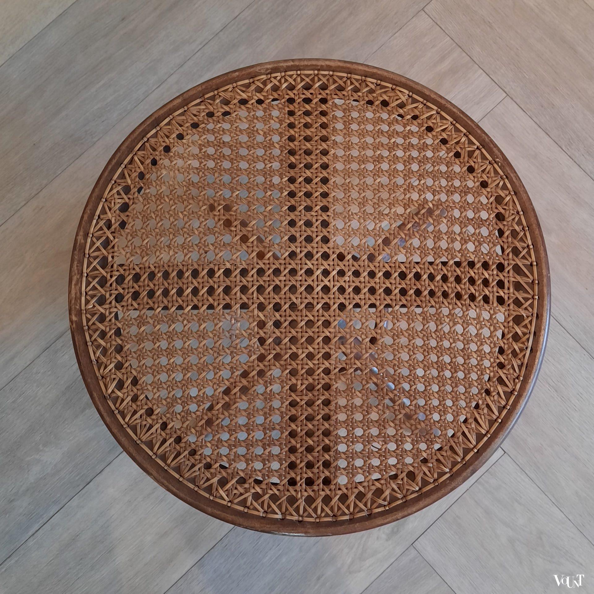 Bentwood pianokruk met rotan zitting, jaren '30