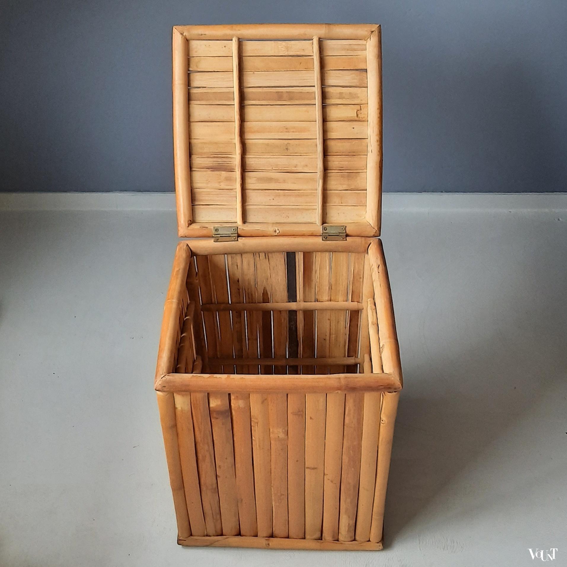 Set van 2 vintage bamboe manden