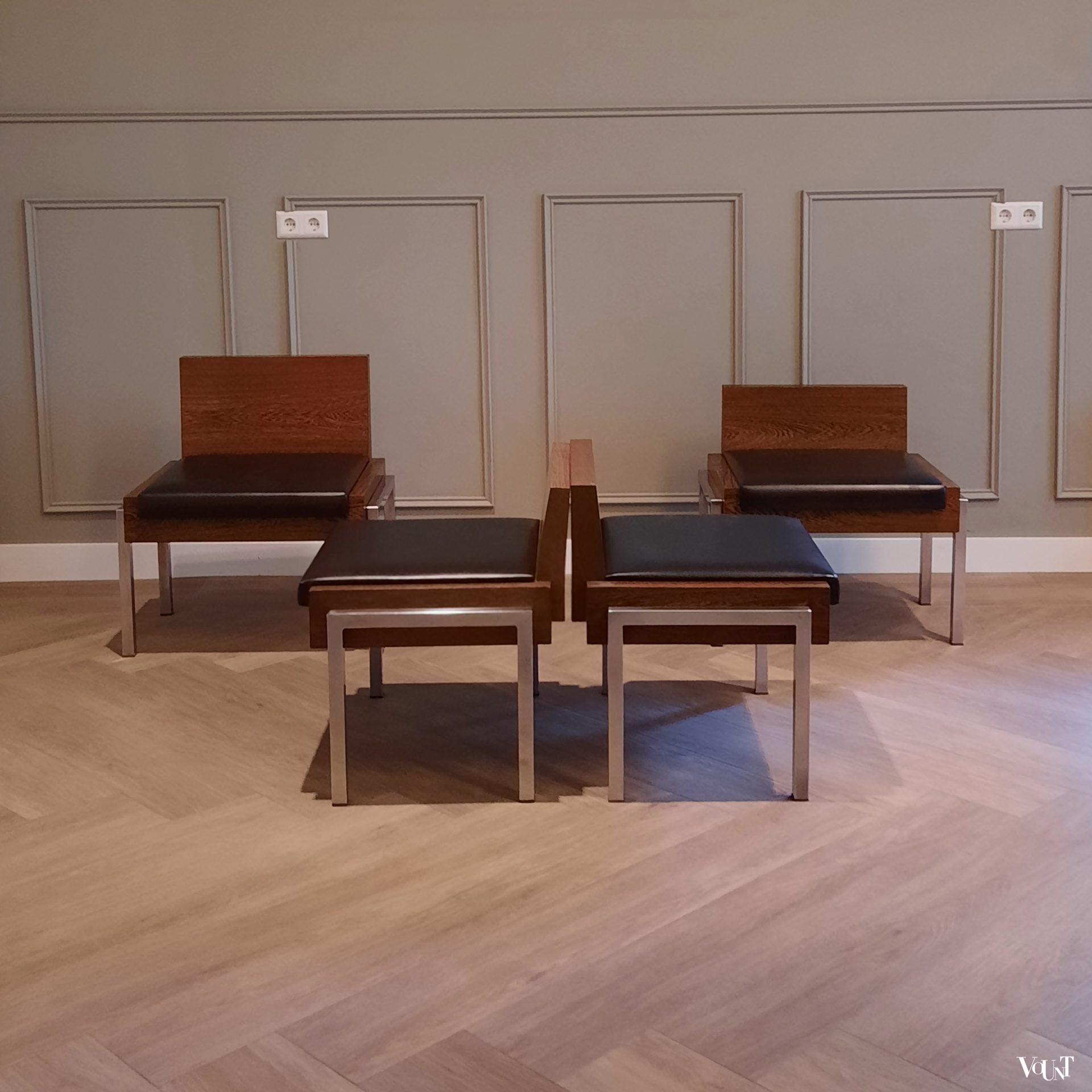 Modulair systeem wengébankjes, jaren '60