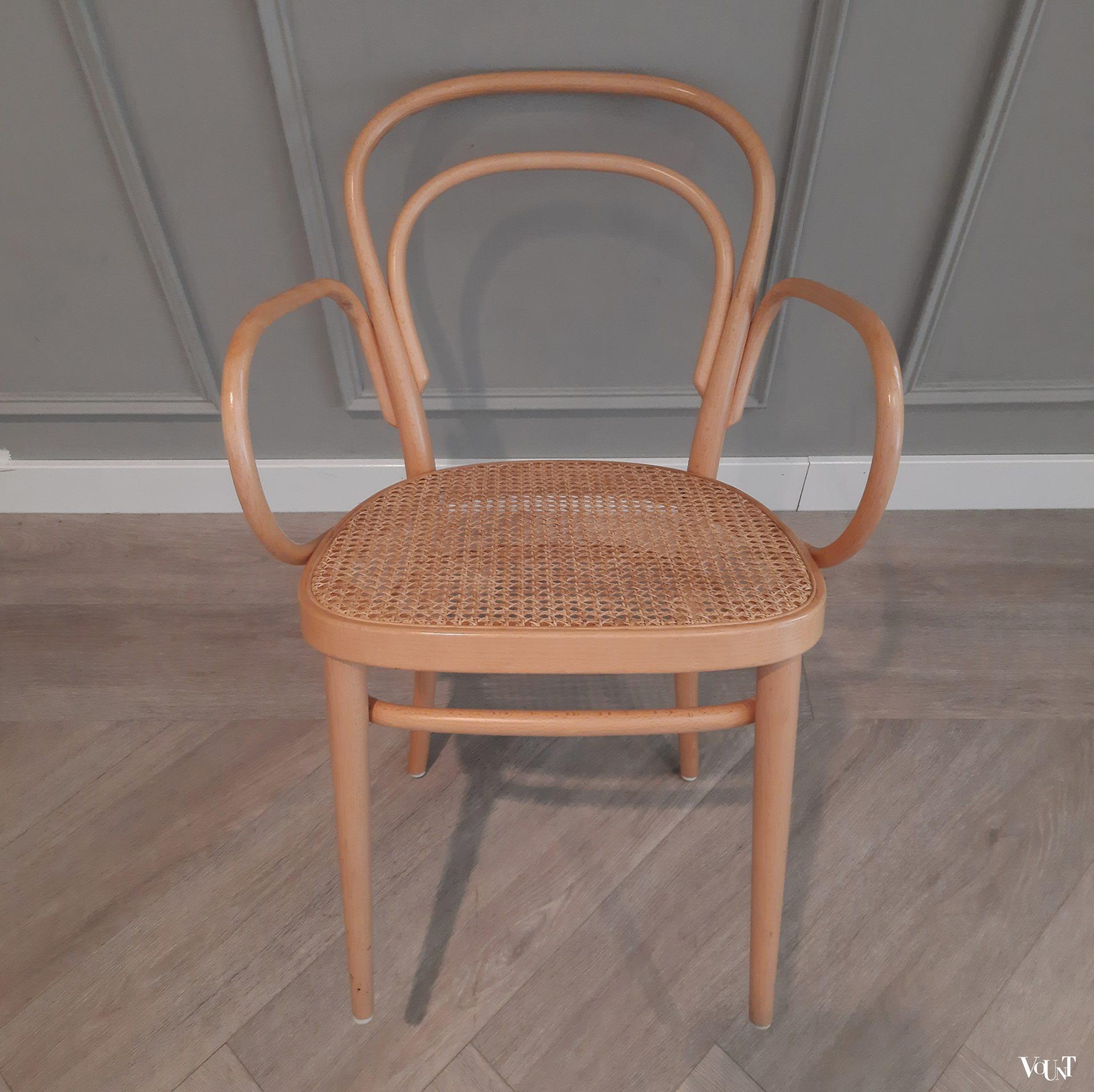 Set van 4 originele blonde Thonet-stoelen nr. 214 RF, 1998