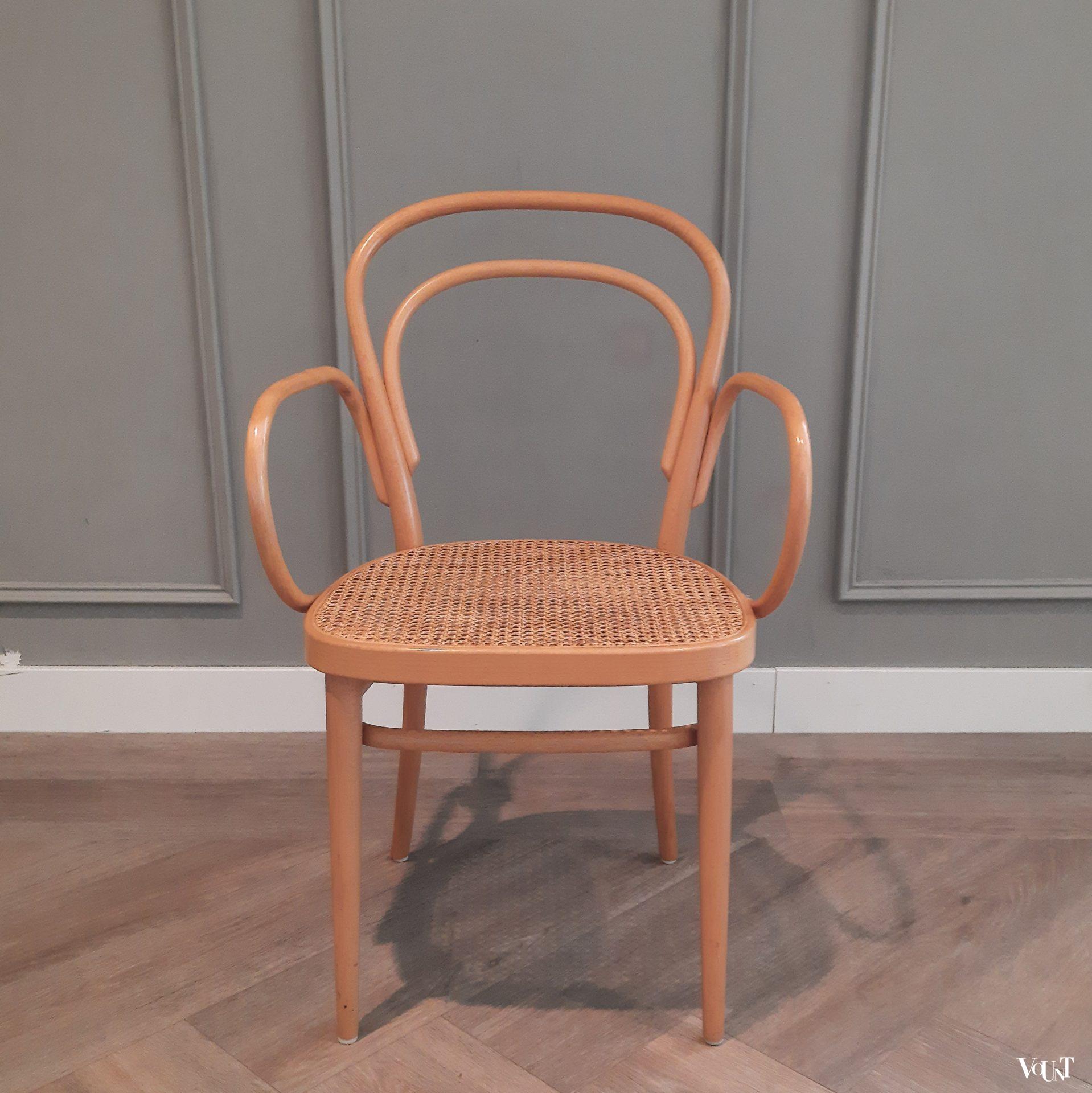 Set van 4 originele blonde Thonet-stoelen nr. 214 RF, 1998