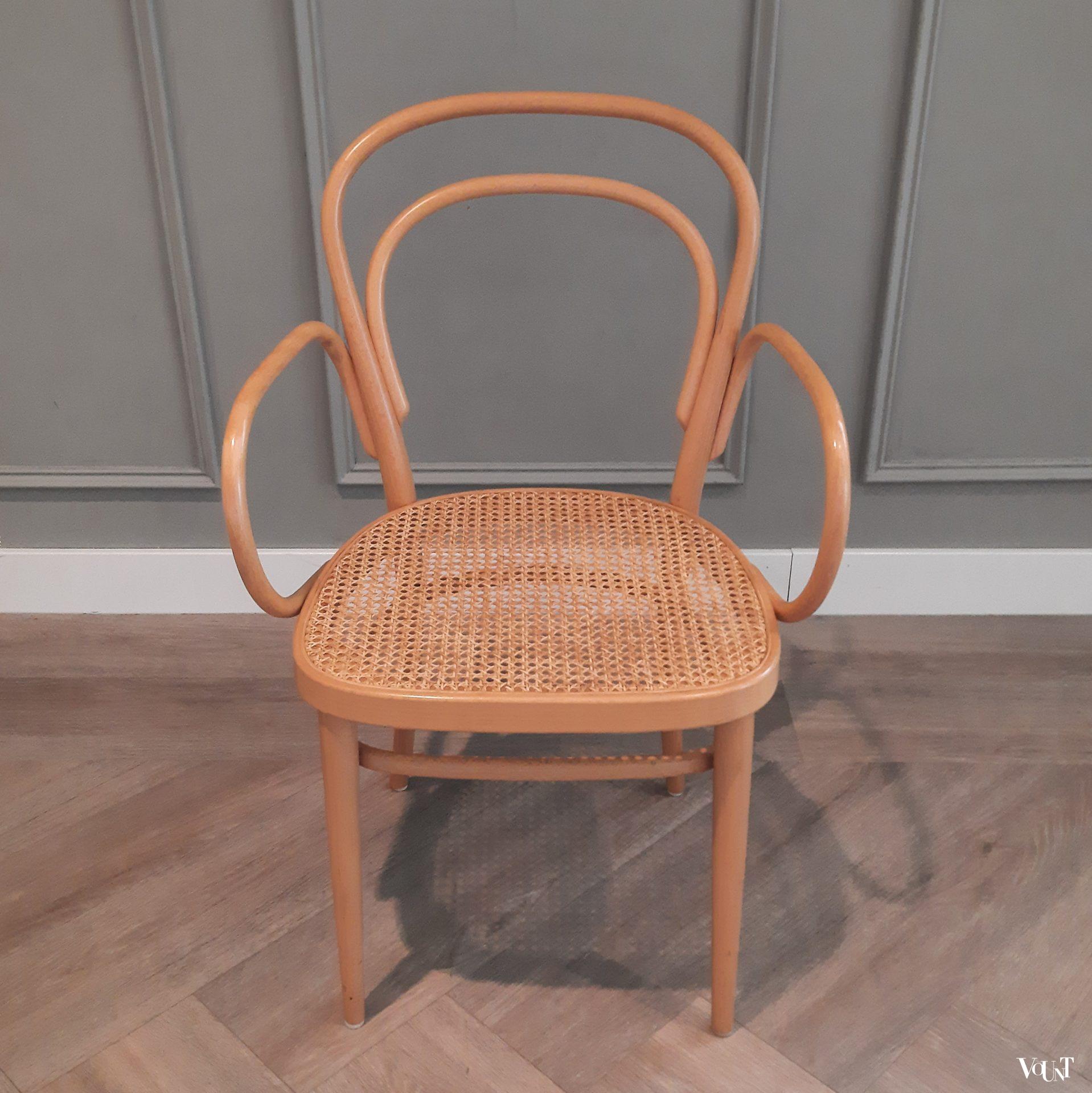 Set van 4 originele blonde Thonet-stoelen nr. 214 RF, 1998