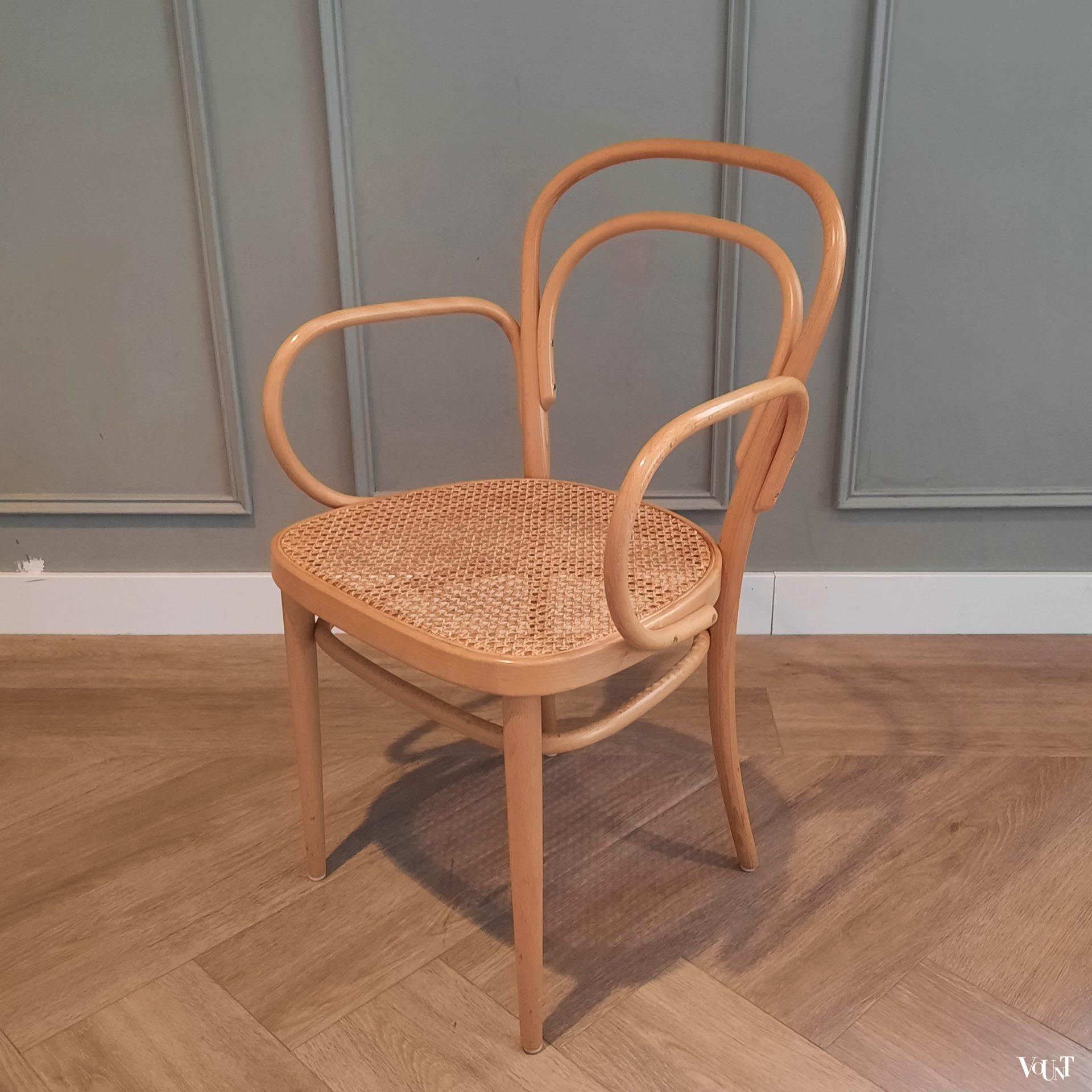 Set van 4 originele blonde Thonet-stoelen nr. 214 RF, 1998